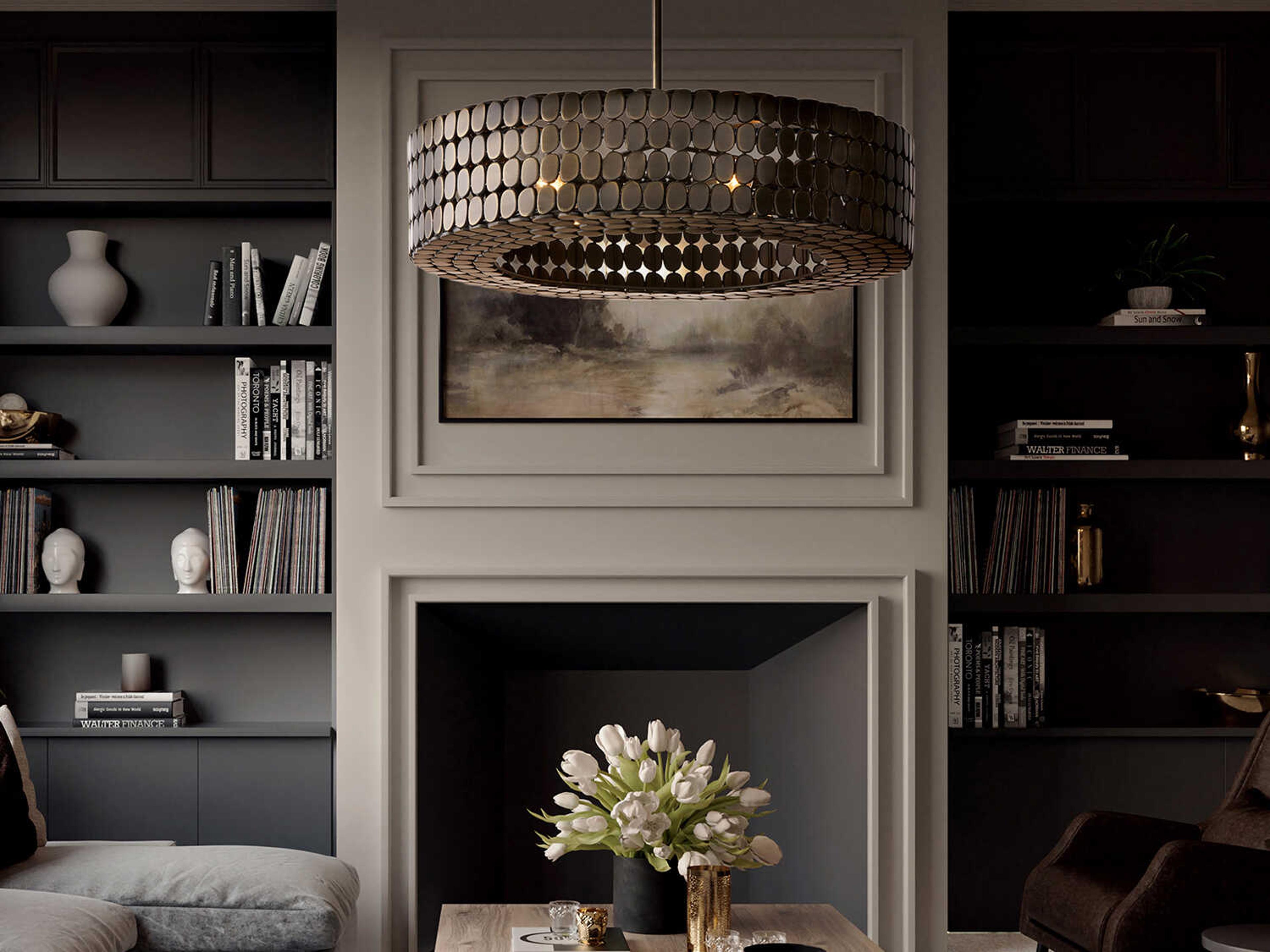 Capital Lighting Eliana 4-Light Dark Brass Drum Chandelier