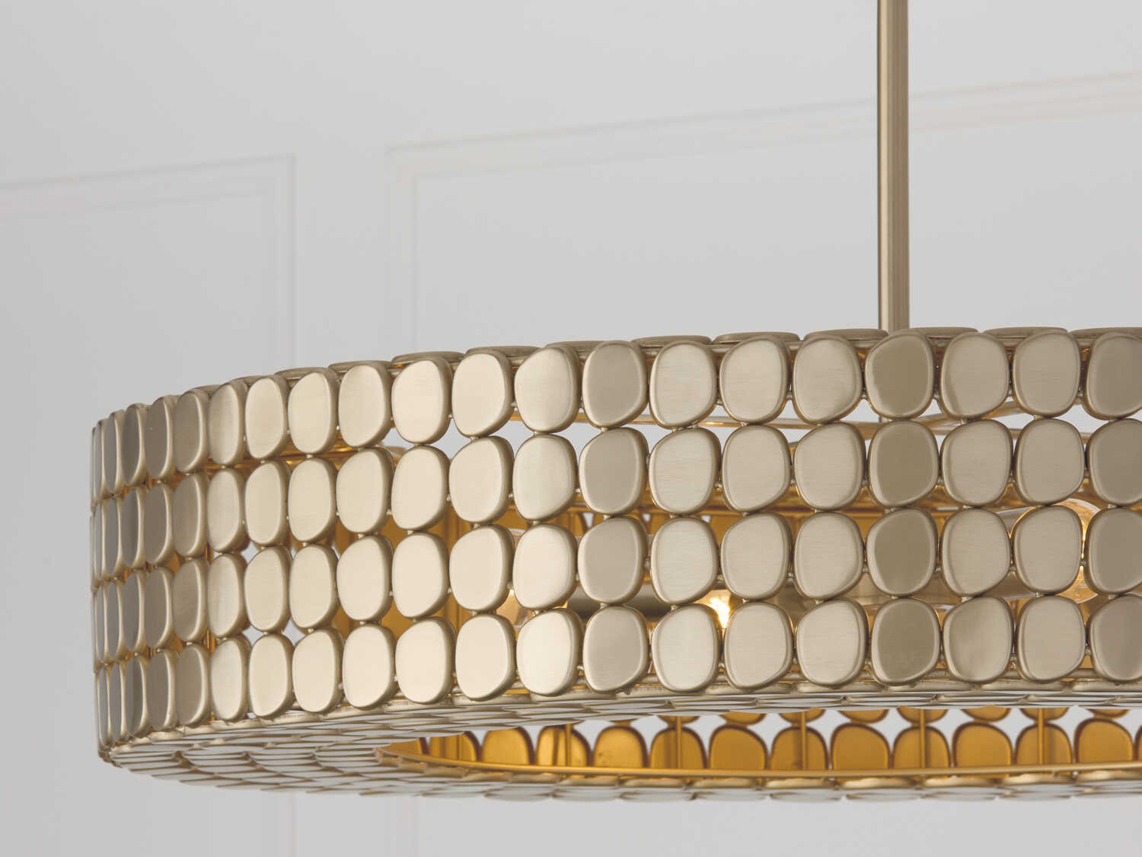 Capital Lighting Eliana 4-Light Champagne Brass Drum Chandelier