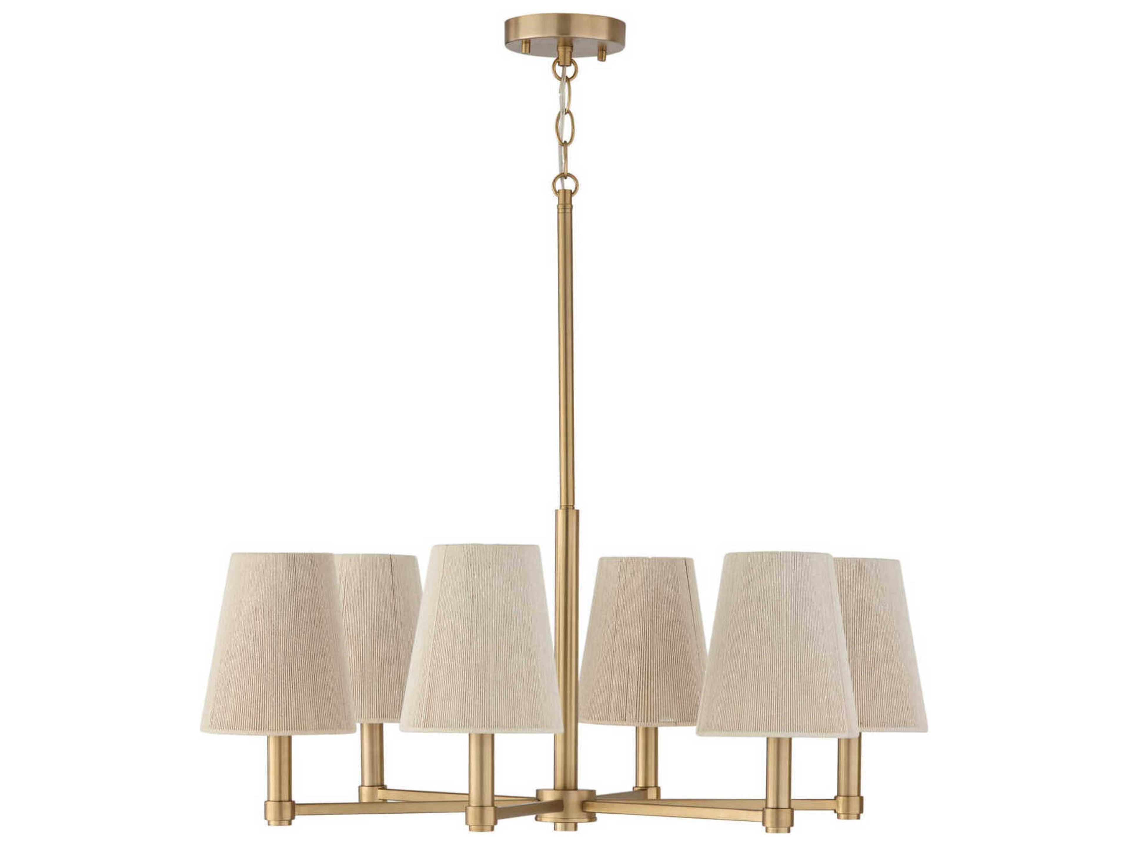Mira 6-Light Matte Brass Chandelier