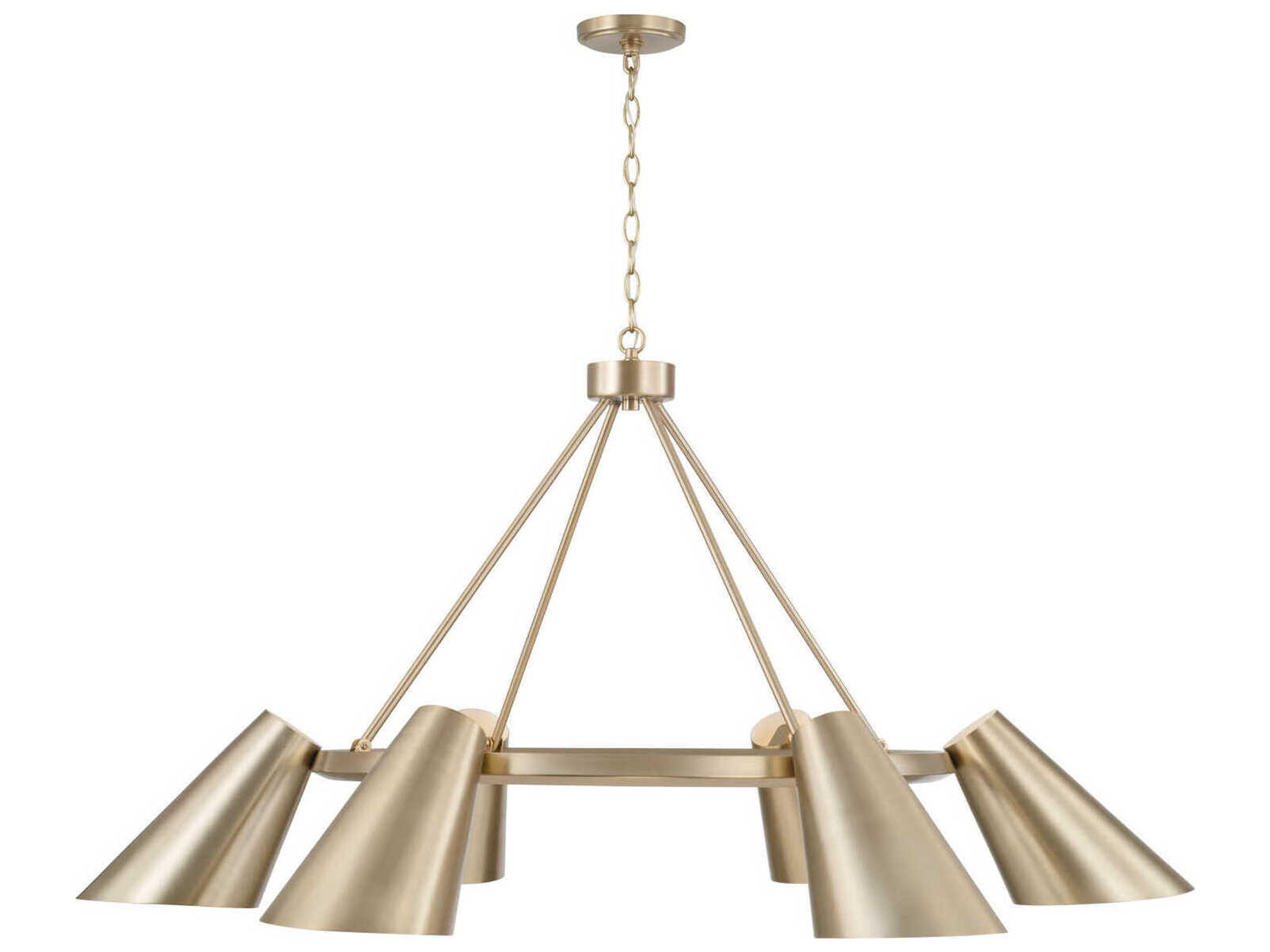 Leo 6-Light Matte Brass Chandelier