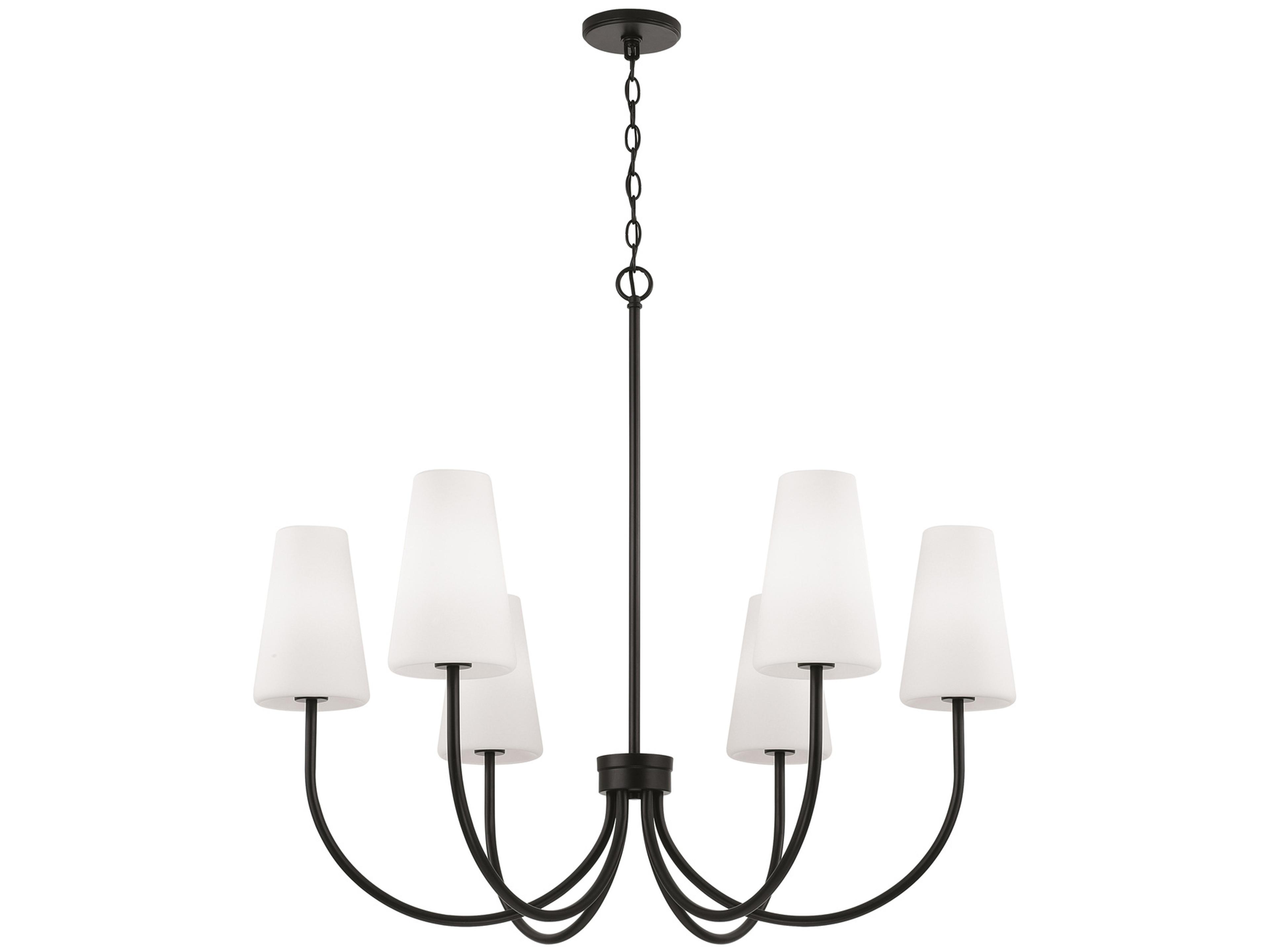 Averitt 6-Light Matte Black Candelabra Chandelier