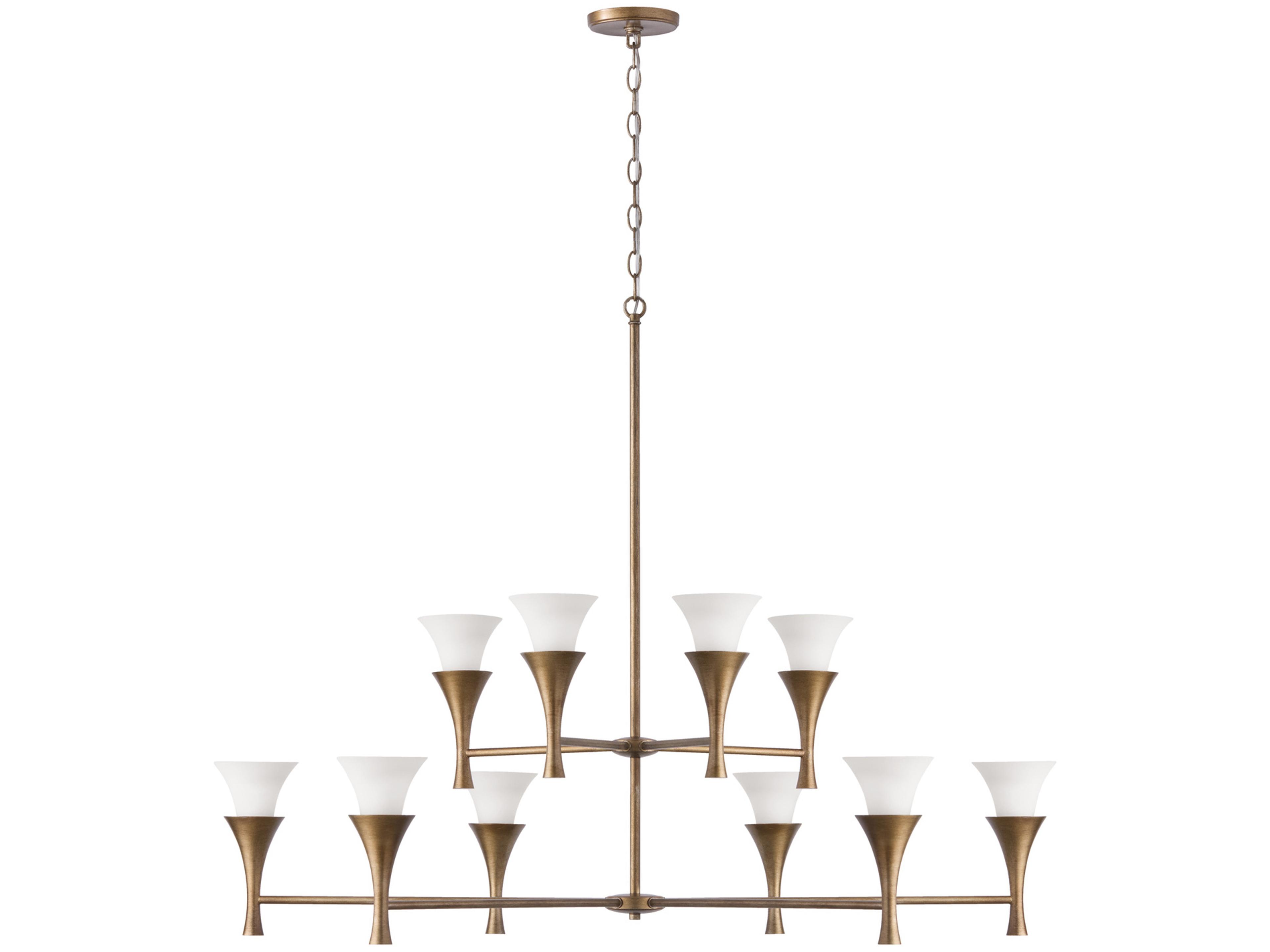 Nola 10-Light Mystic Luster Brass Candelabra Chandelier