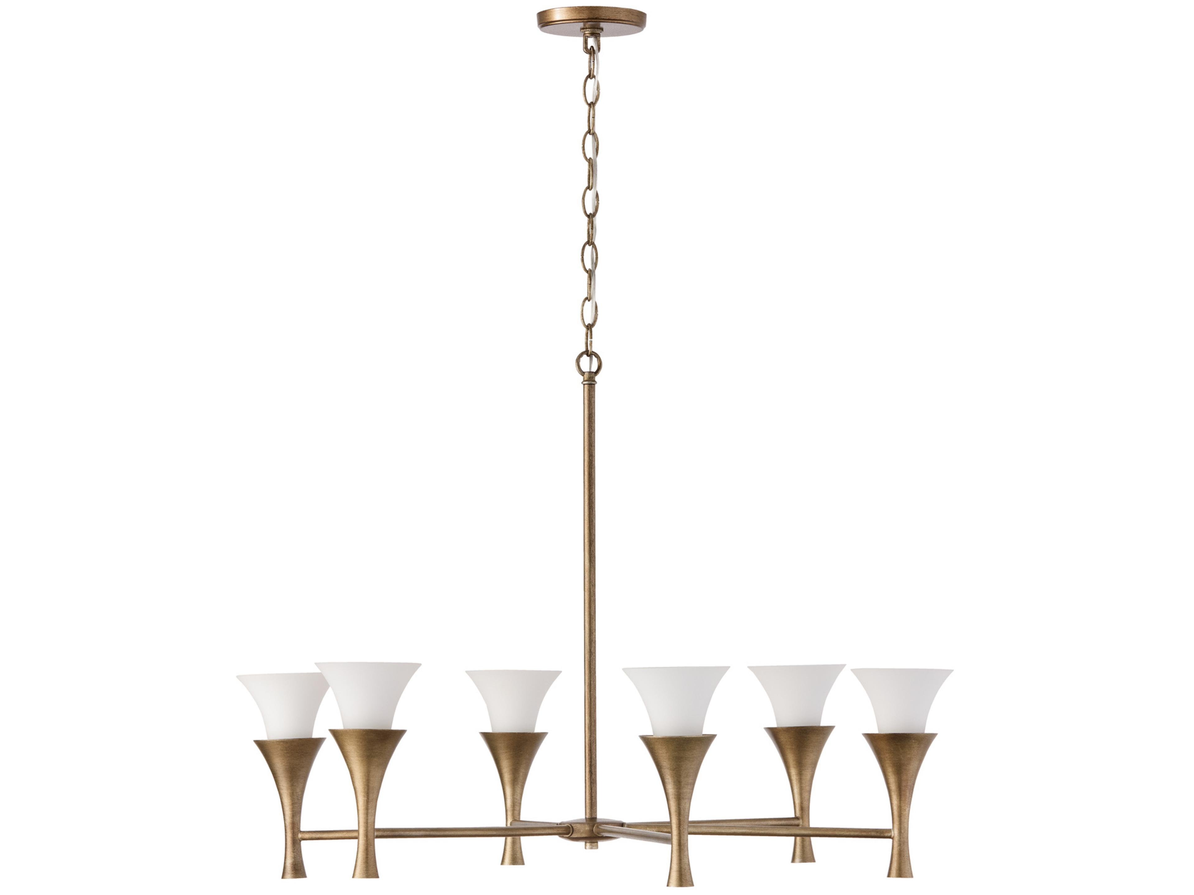 Nola 6-Light Mystic Luster Brass Candelabra Chandelier