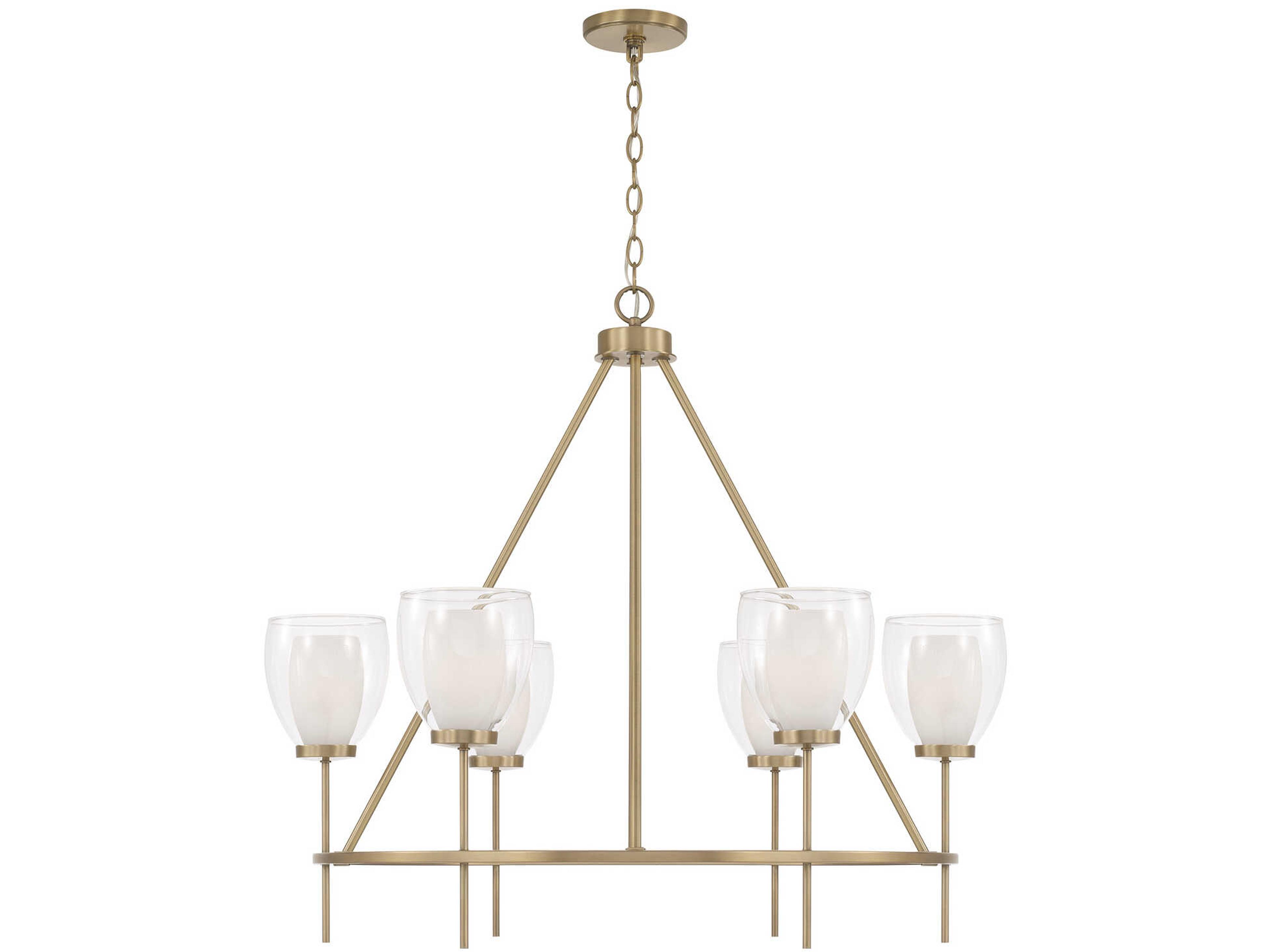 Joss 6-Light Aged Brass Chandelier
