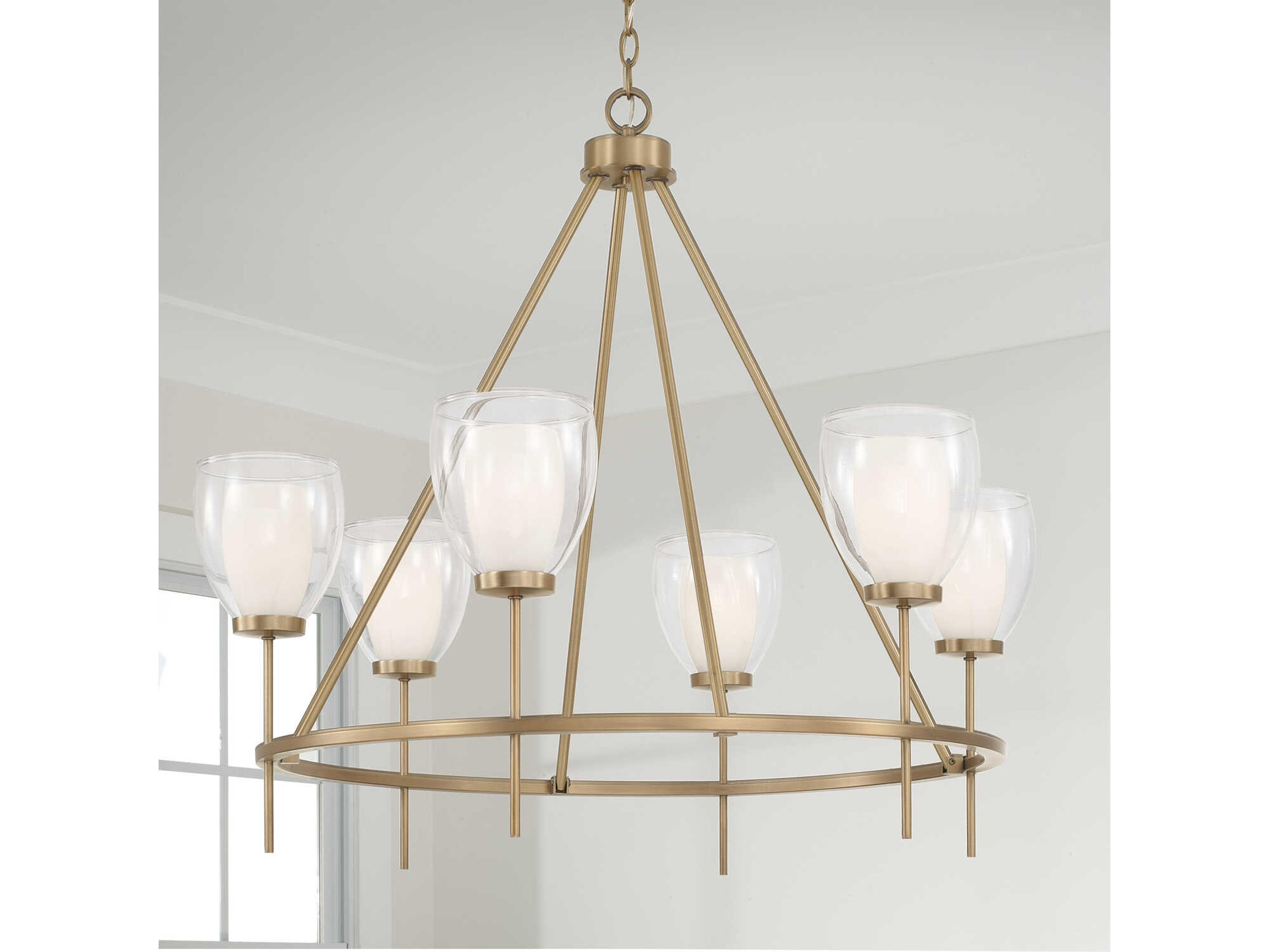 Capital Lighting Joss 6-Light Aged Brass Chandelier