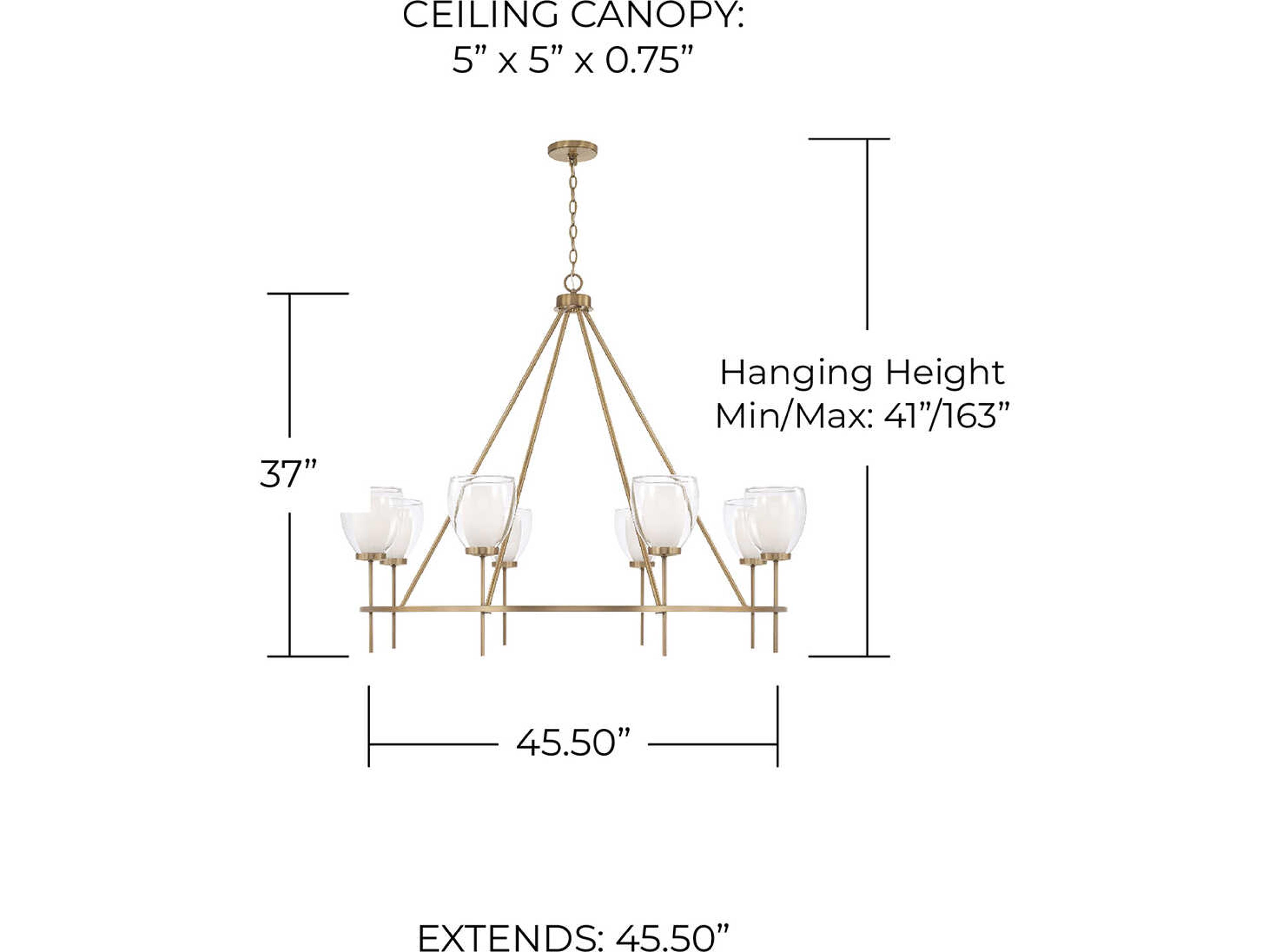 Capital Lighting Joss 8-Light Aged Brass Chandelier