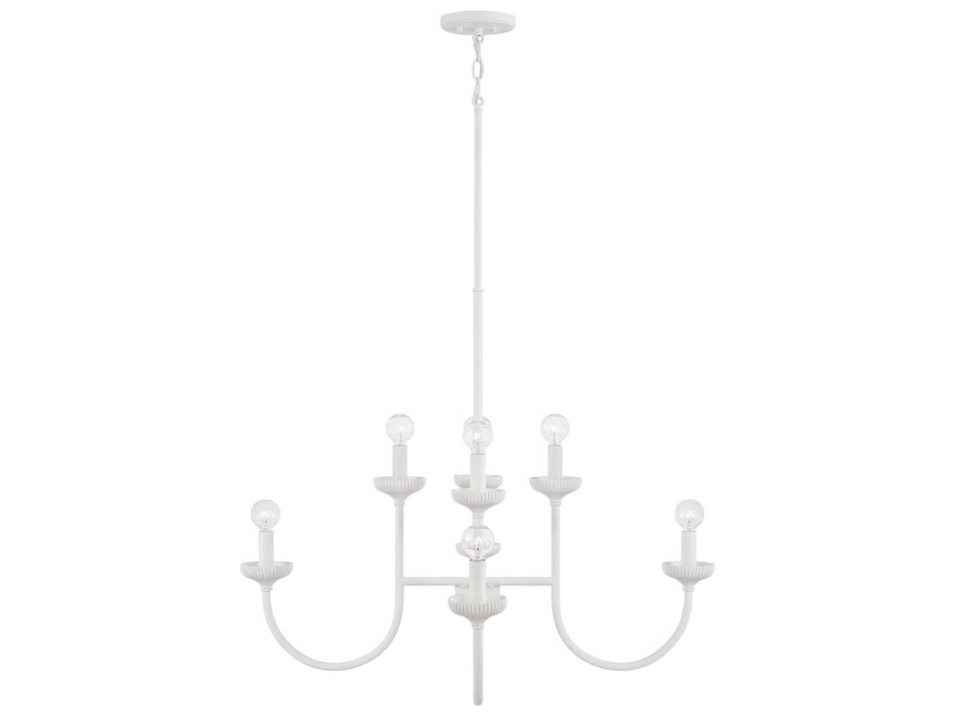 Capital Lighting Mallory 8-Light Ceramic White Candelabra Chandelier
