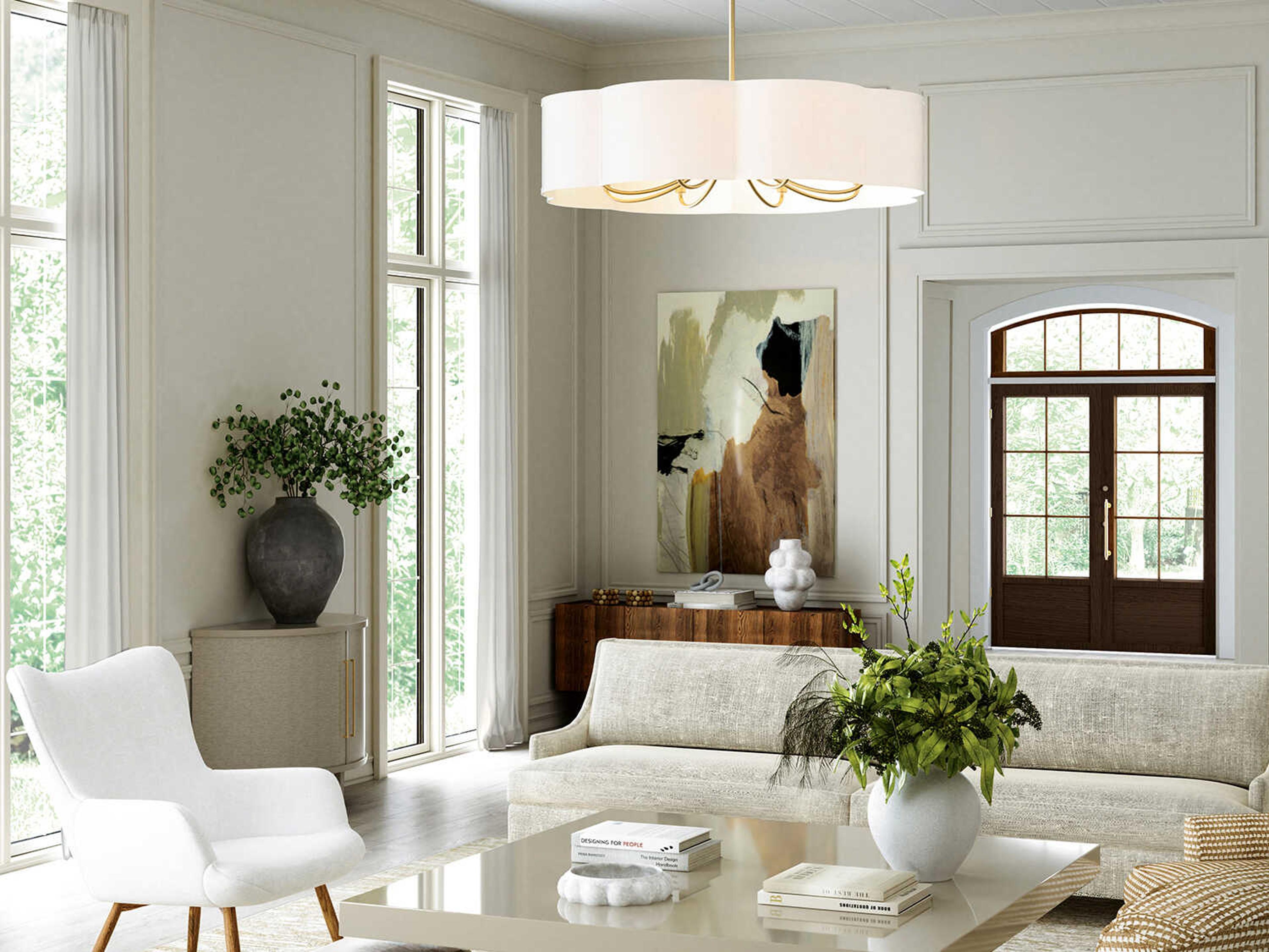 Sabine 8-Light Matte Brass Chandelier