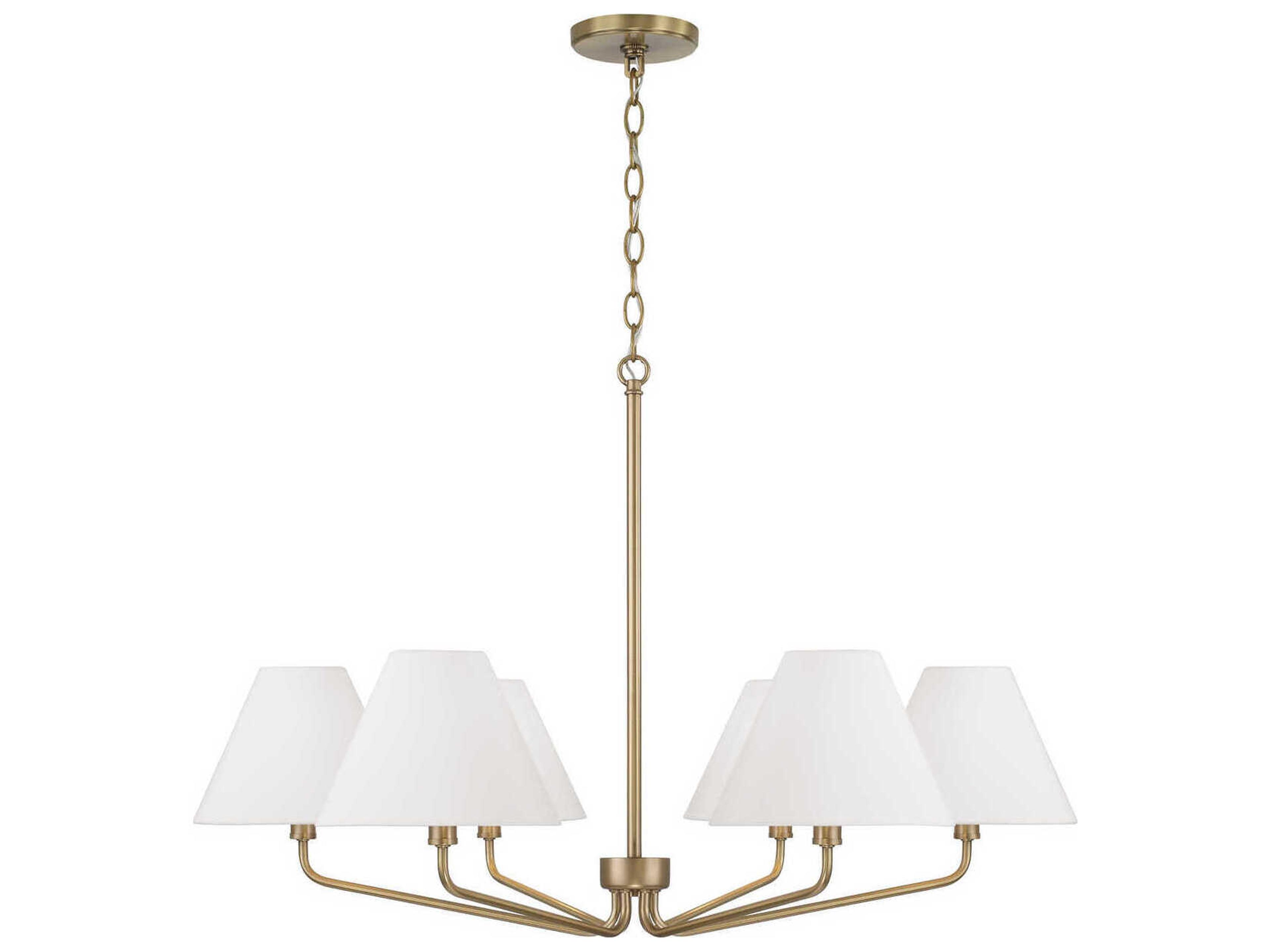 Chadwick 6-Light Aged Brass Candelabra Chandelier