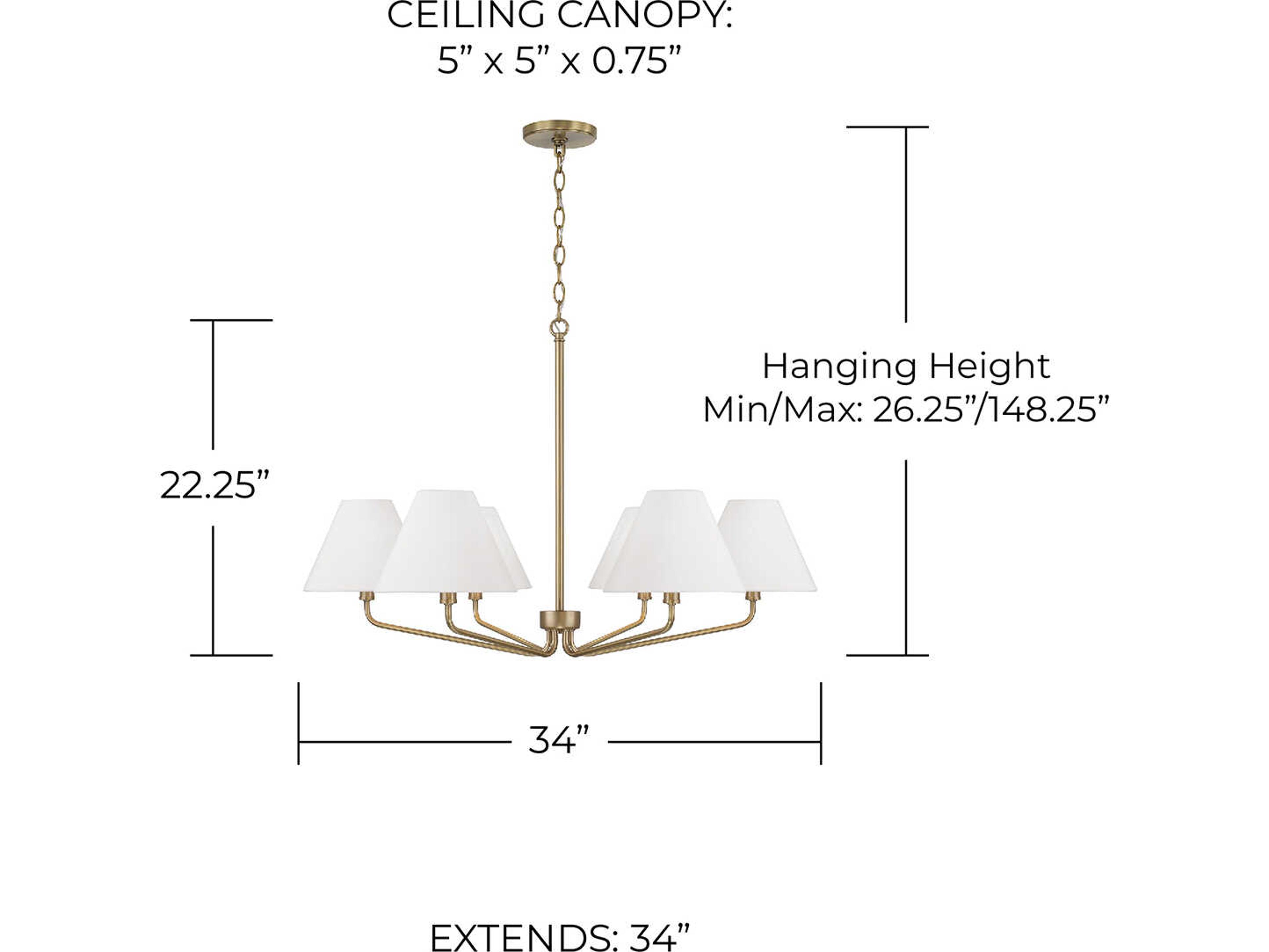 Capital Lighting Chadwick 6-Light Aged Brass Candelabra Chandelier