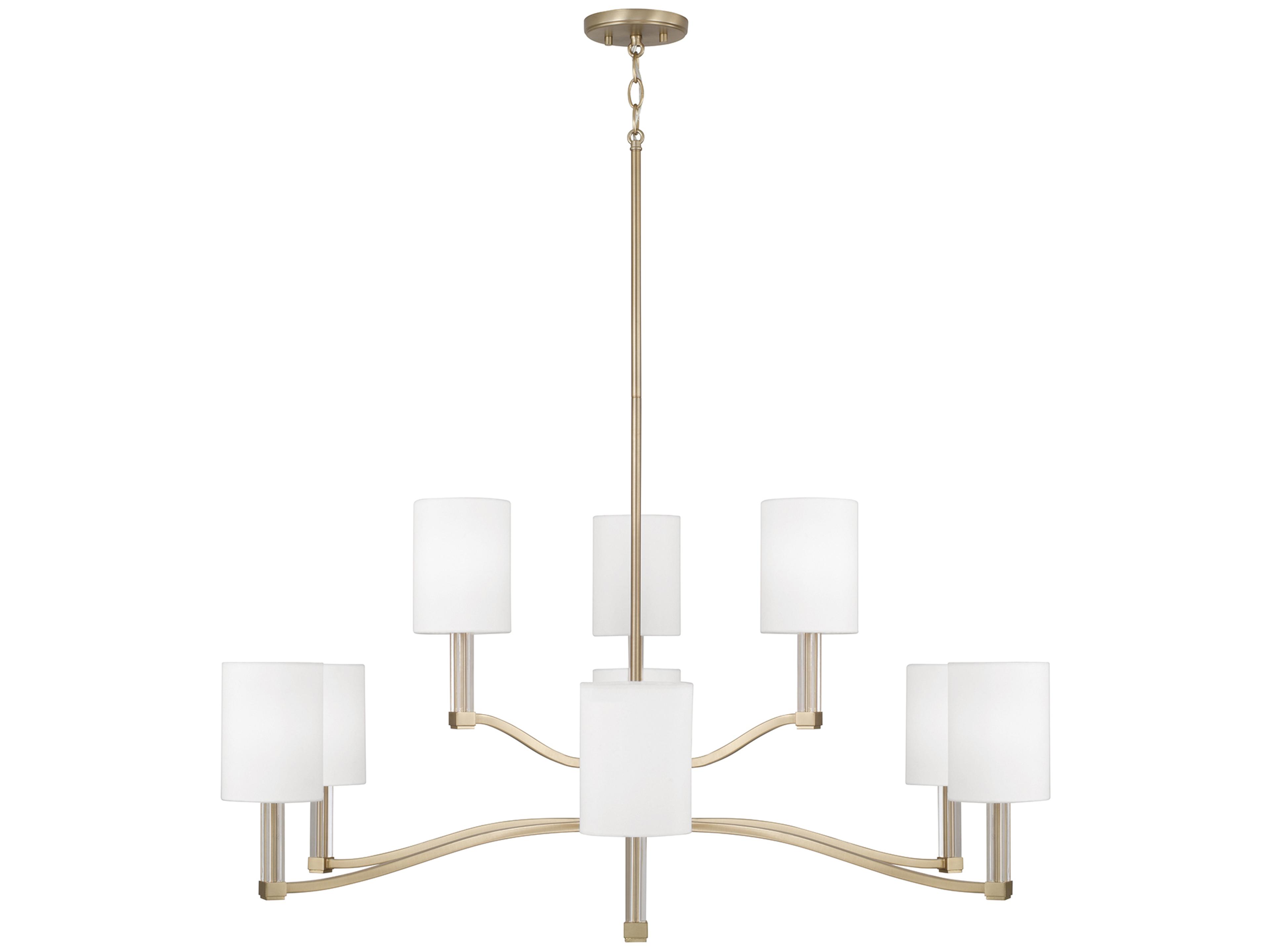 Ingrid 9-Light Matte Brass Candelabra Cylinder Chandelier