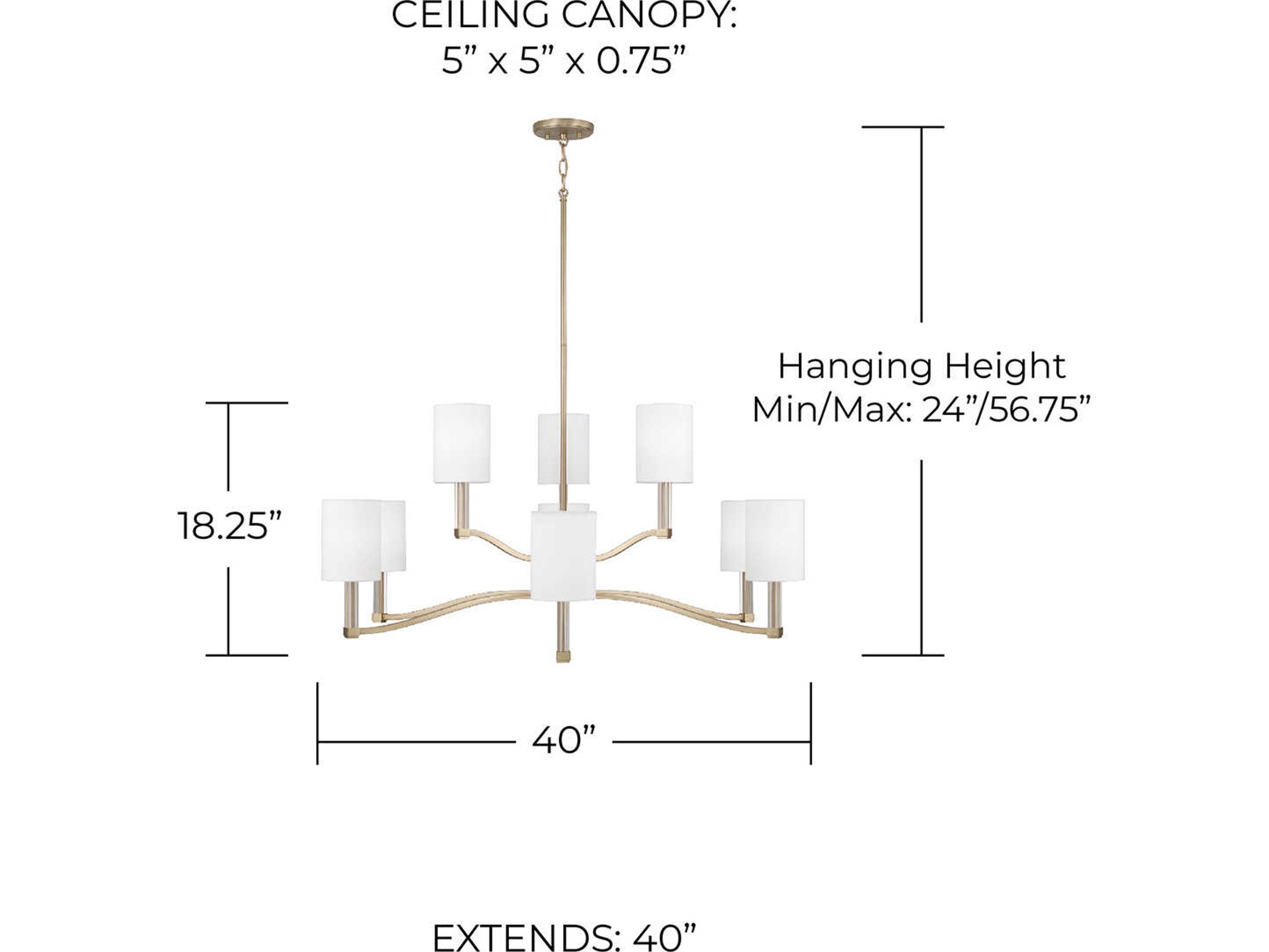 Capital Lighting Ingrid 9-Light Matte Brass Candelabra Cylinder Chandelier