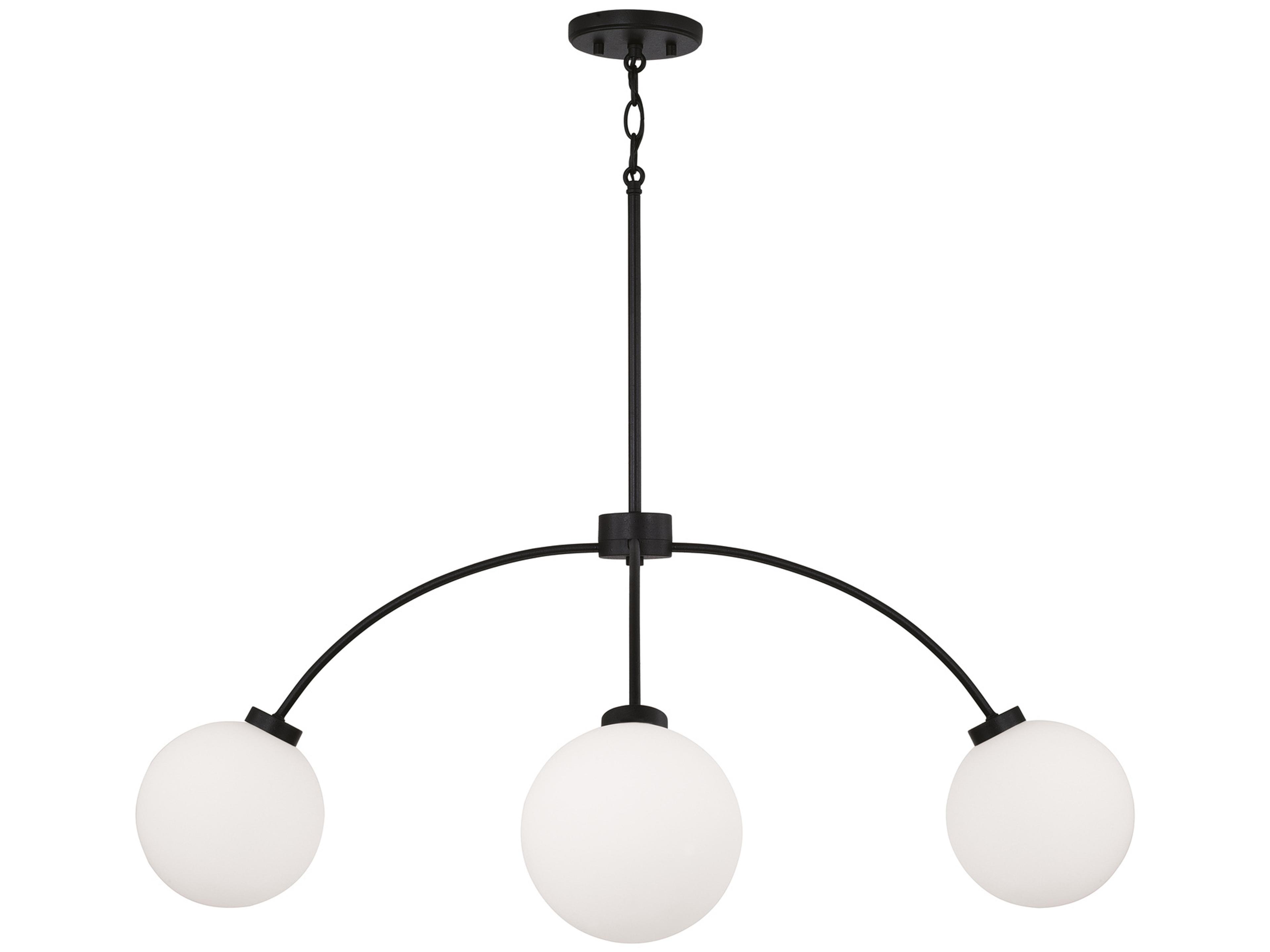Amos 4-Light Black Iron Globe Chandelier