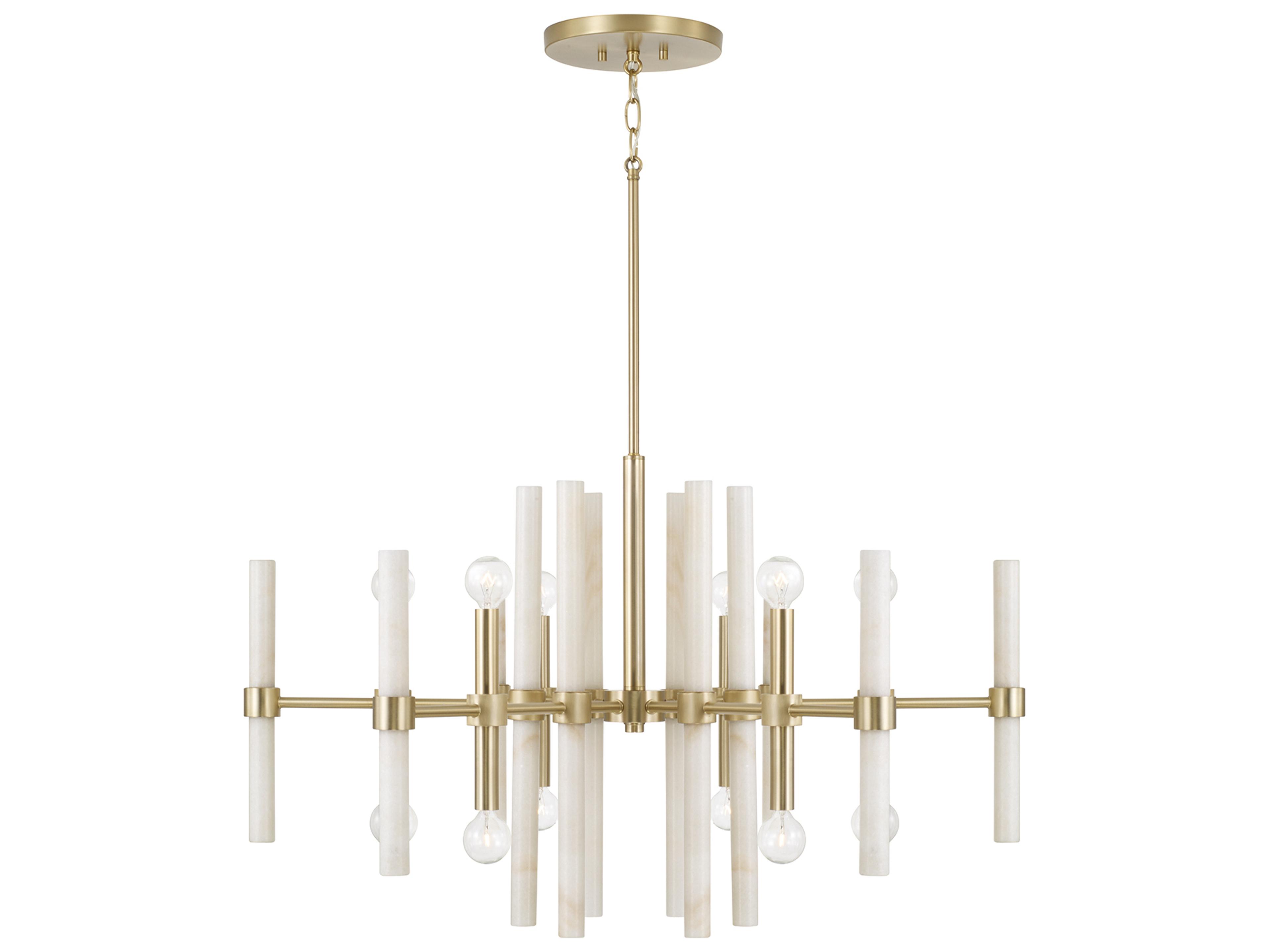 Marlow 12-light Matte Brass Linear Chandelier
