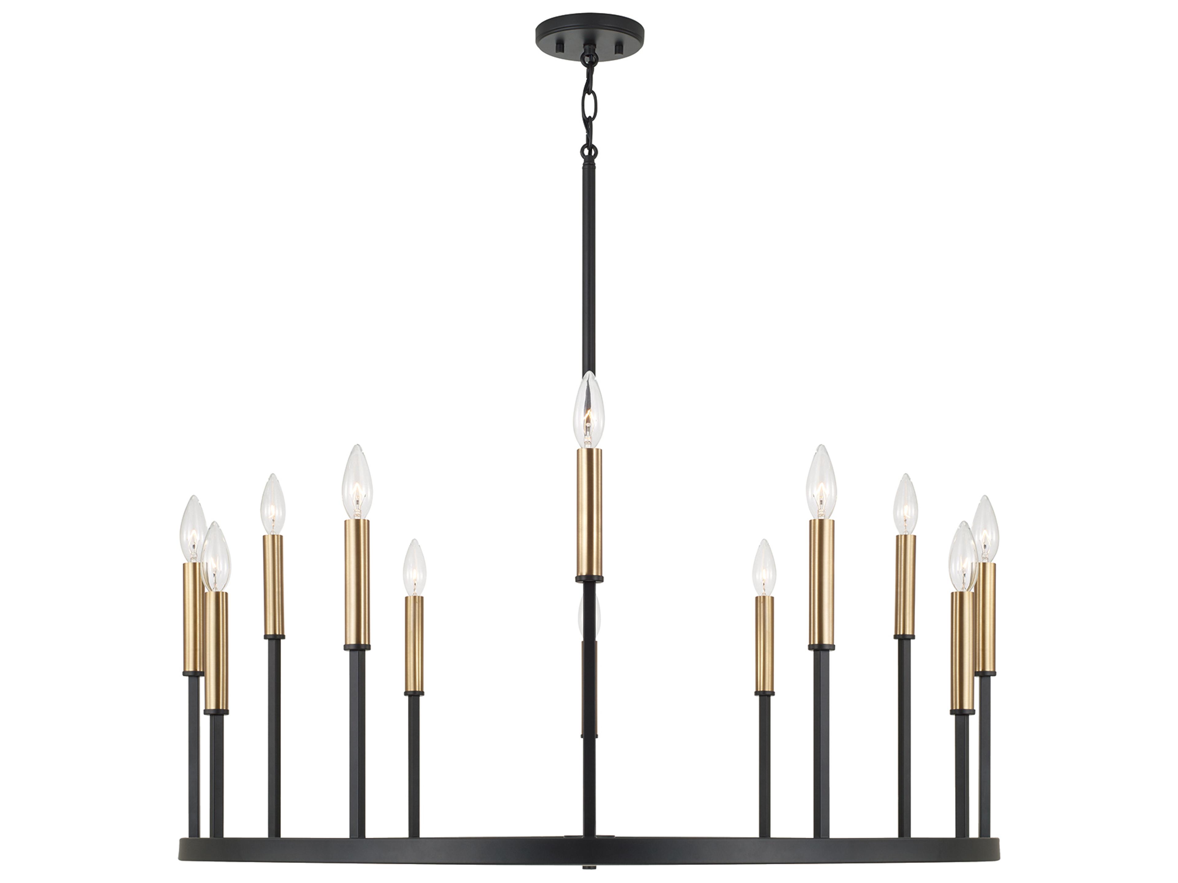Capital Lighting Davis 12-light Espresso And Brass Candelabra Round Chandelier