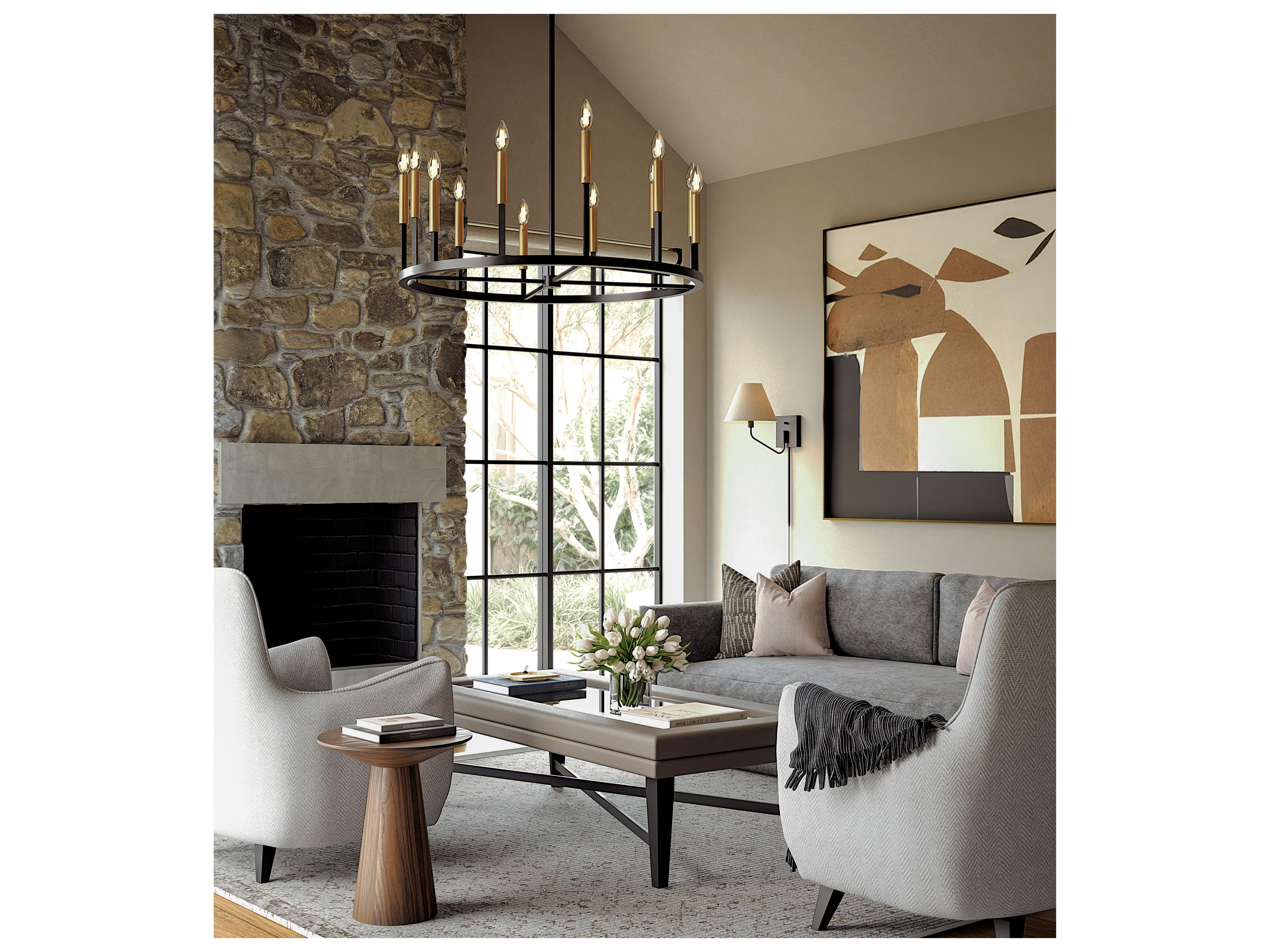 Capital Lighting Davis 12-light Espresso And Brass Candelabra Round Chandelier