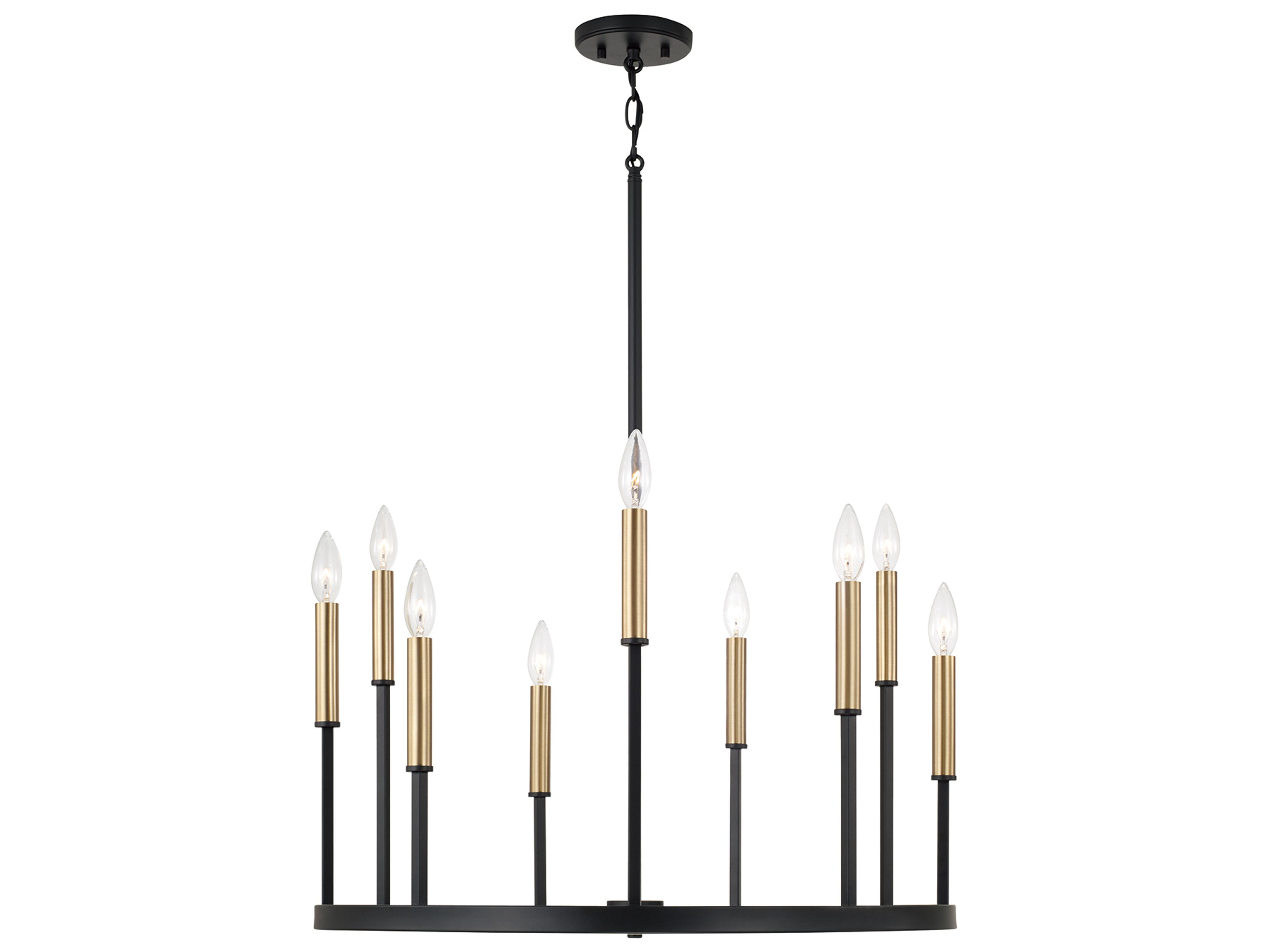 Capital Lighting Davis 9-light Espresso And Brass Black Candelabra Round Chandelier