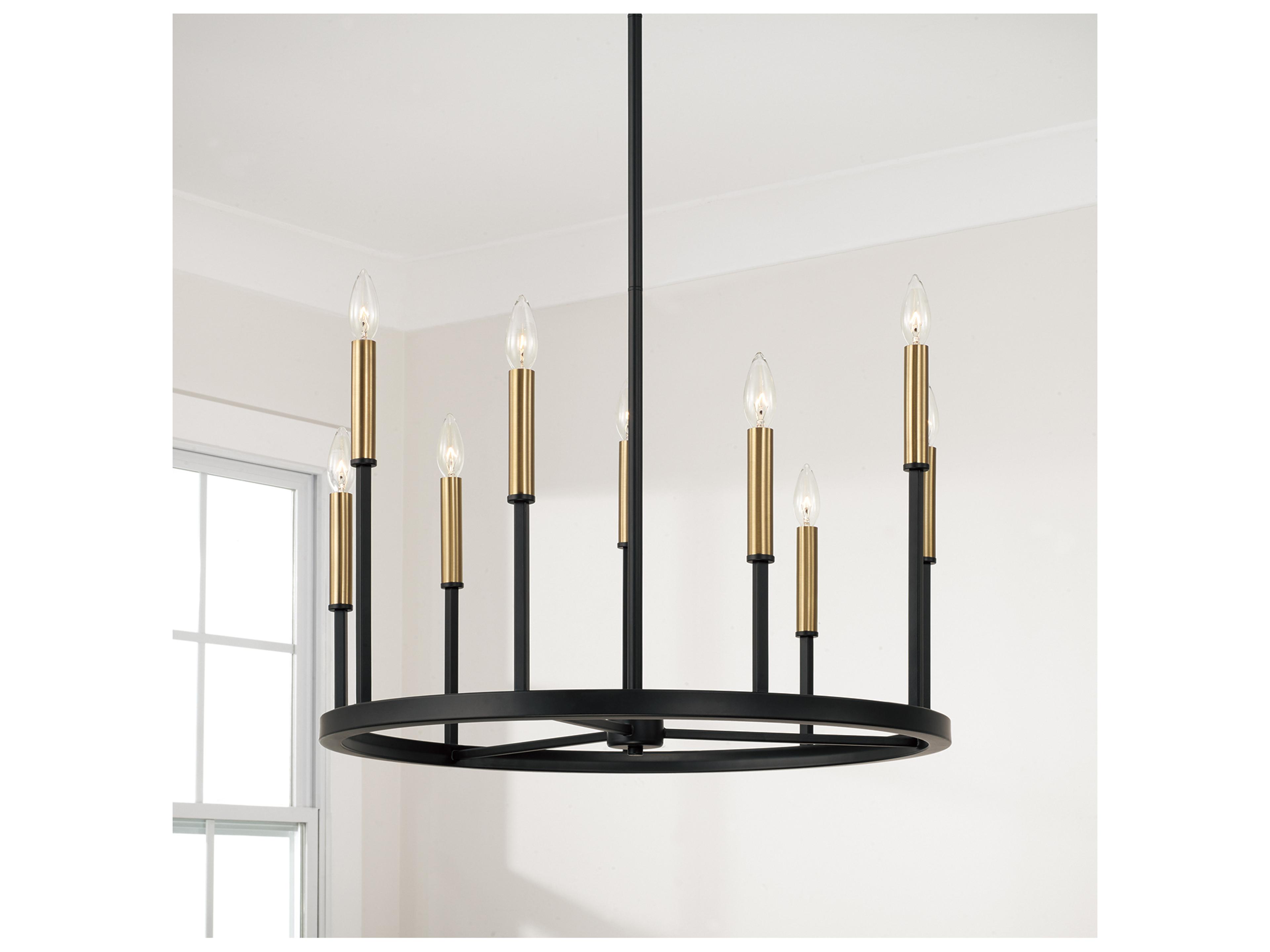 Capital Lighting Davis 9-light Espresso And Brass Black Candelabra Round Chandelier