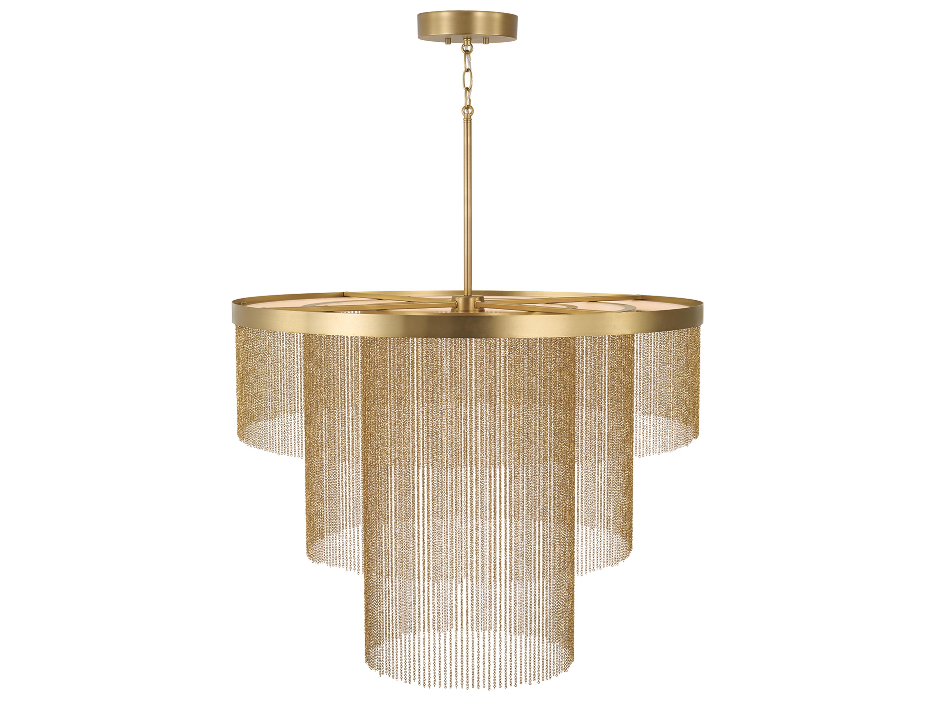 Capital Lighting Rae 3-light Aged Brass Round Tiered Pendant