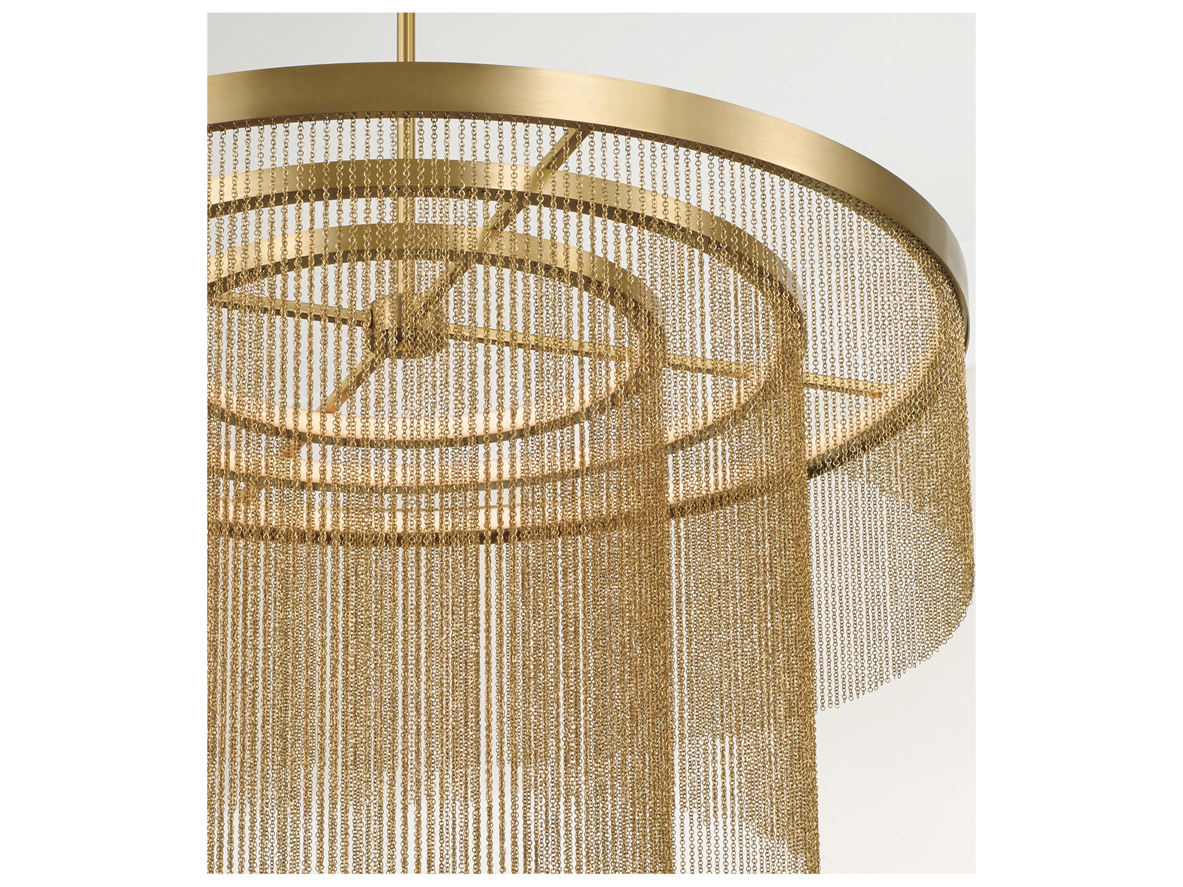 Capital Lighting Rae 3-light Aged Brass Round Tiered Pendant