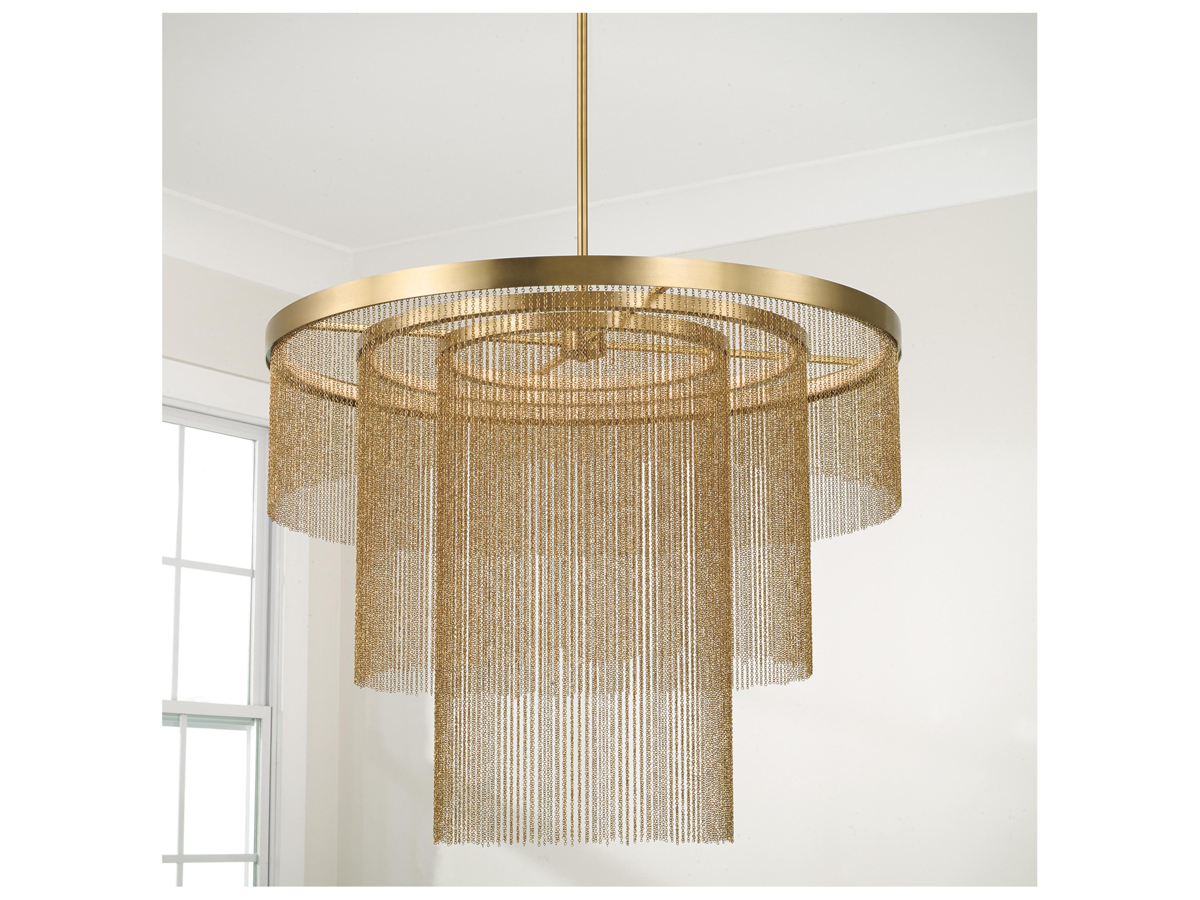 Capital Lighting Rae 3-light Aged Brass Round Tiered Pendant