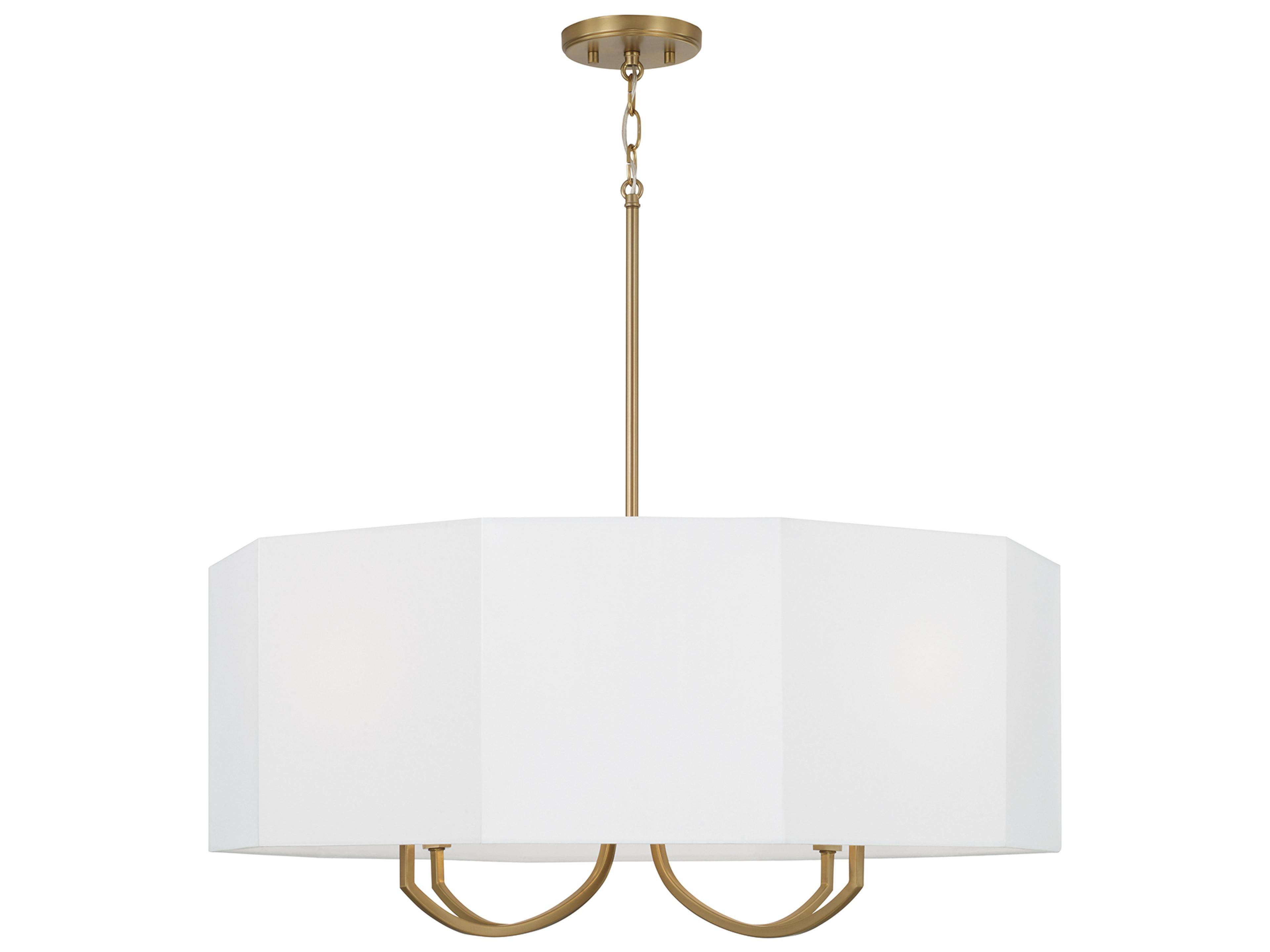 Adrian 4-light Aged Brass Drum Pendant
