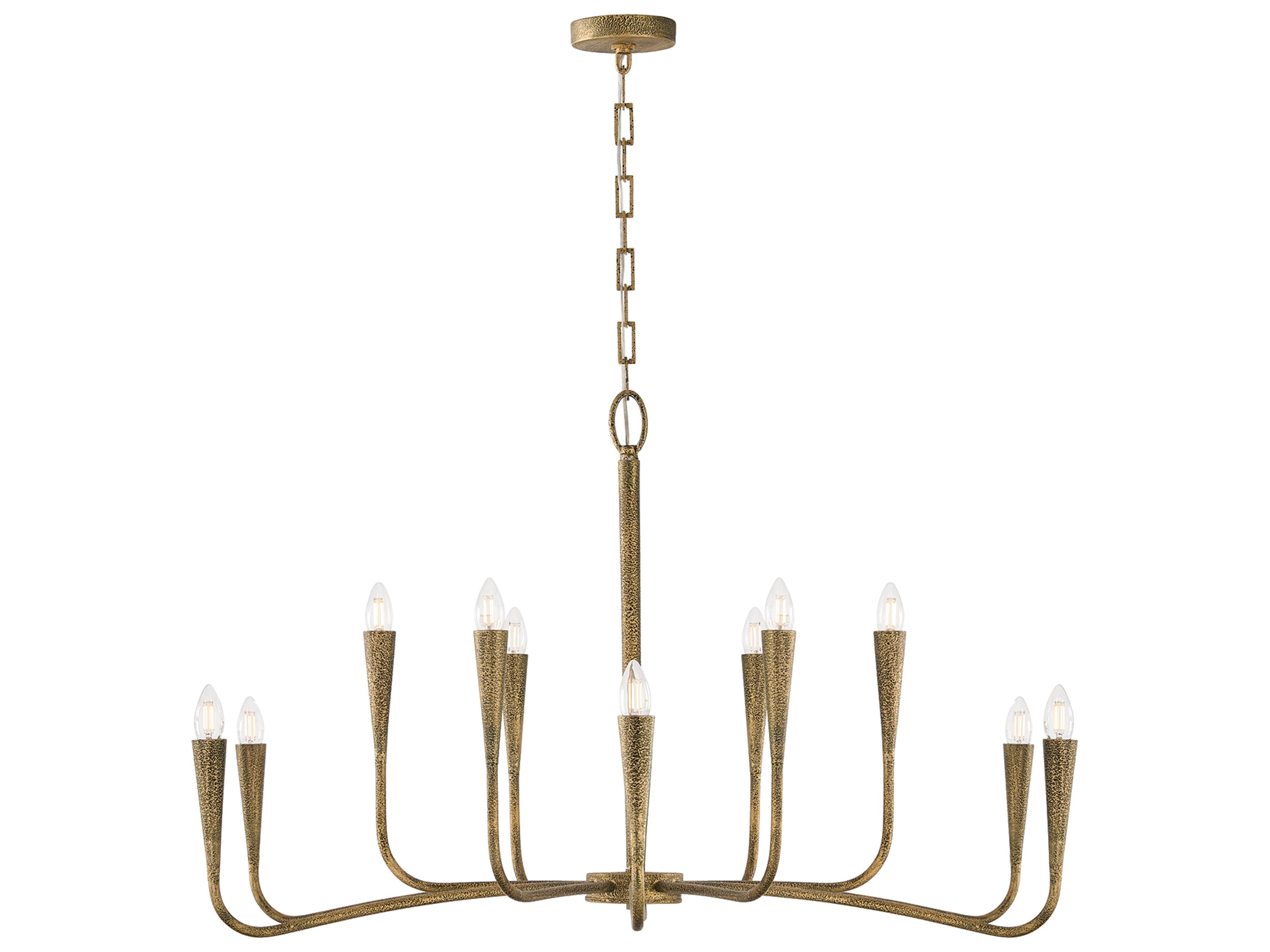 Savari 12-light Artisan Gold Candelabra Chandelier