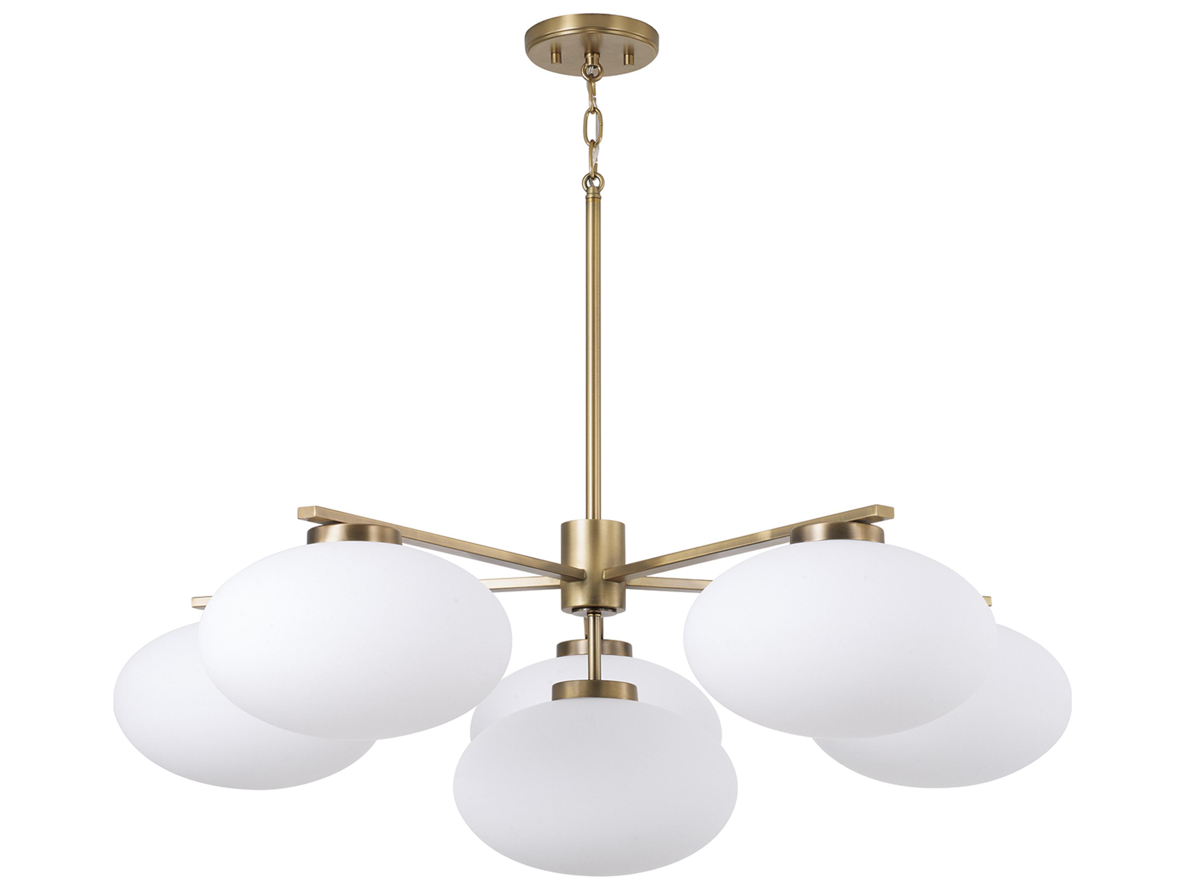 Soren 6-light Aged Brass Globe Round Chandelier