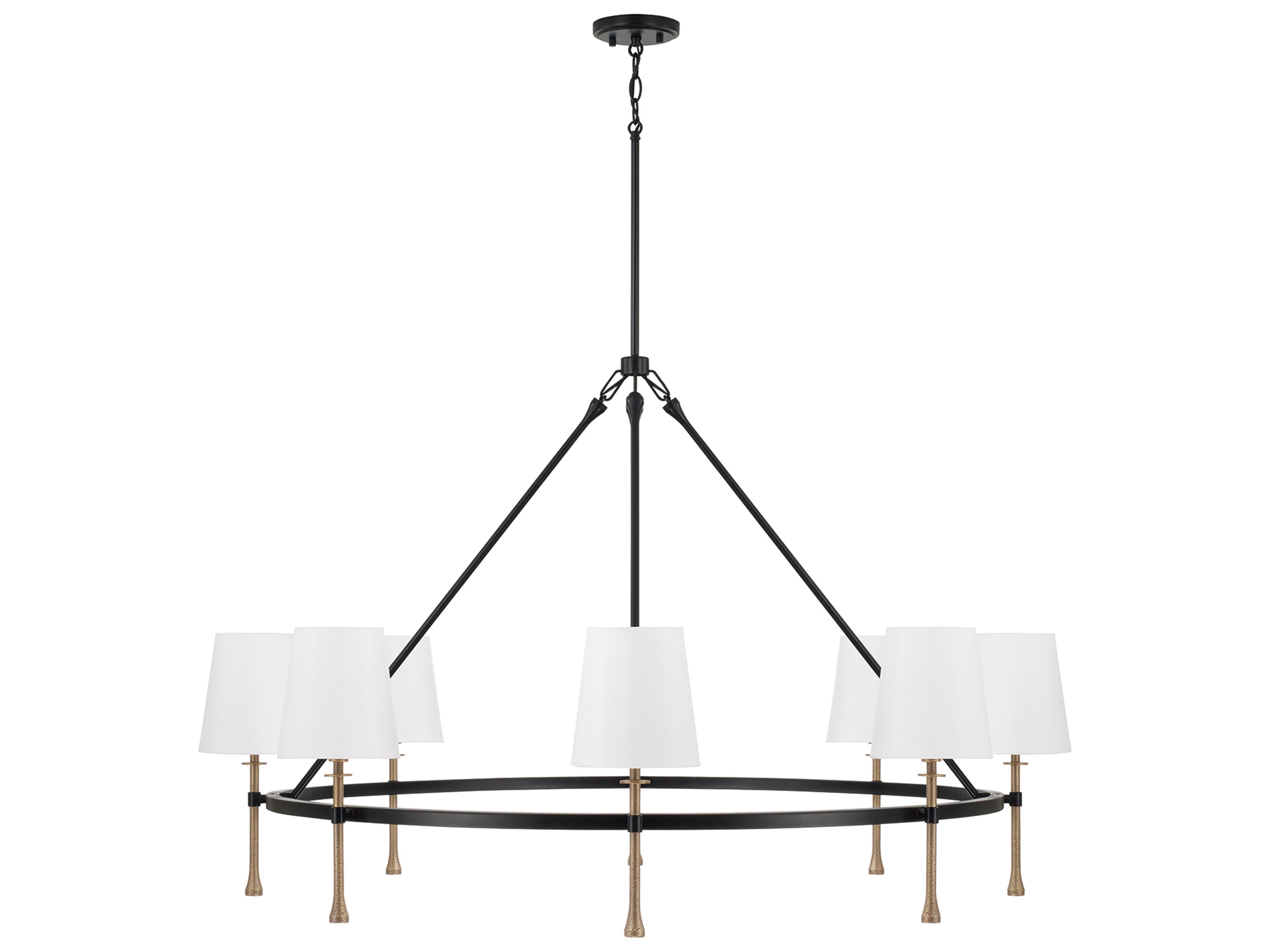 Capital Lighting Hollis 8-light Matte Black With Hammered Gold Candelabra Chandelier