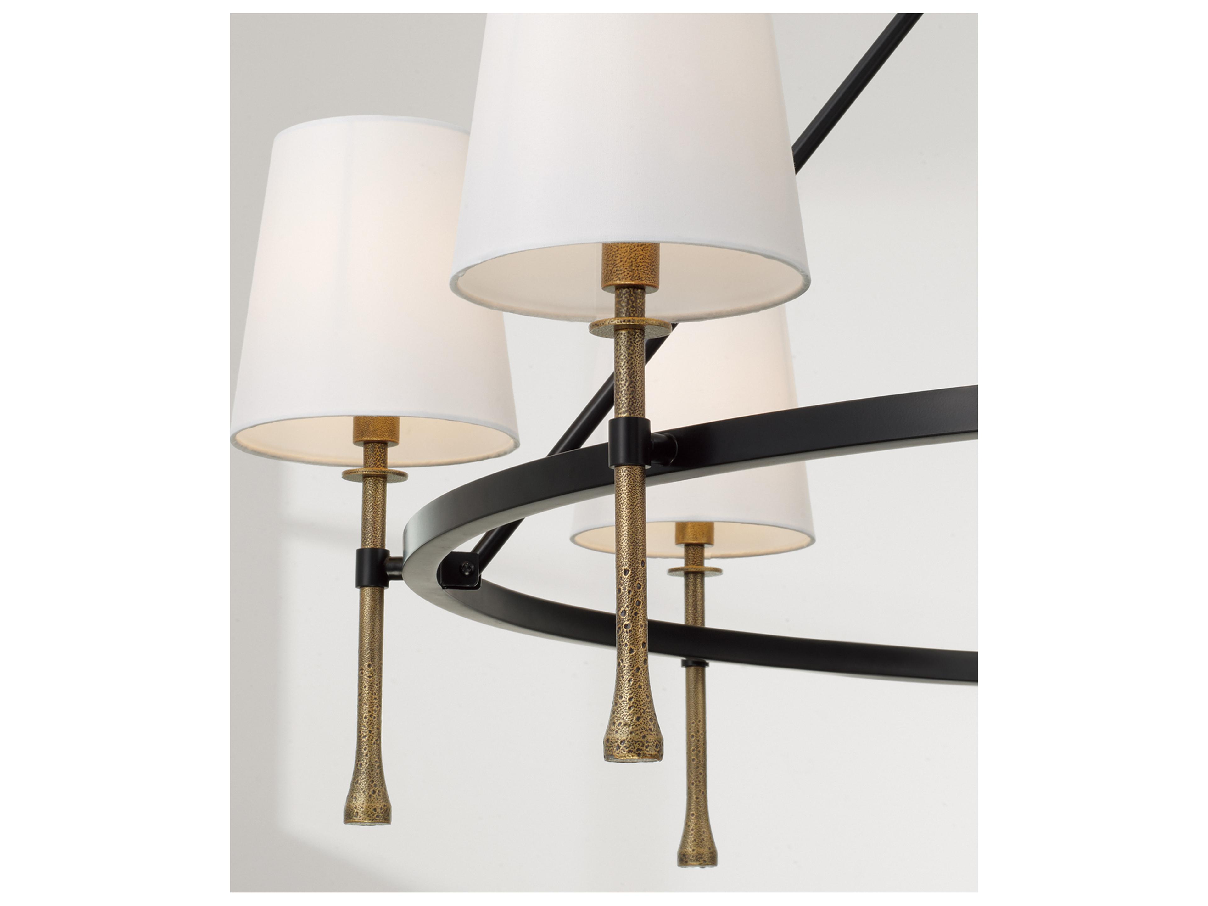 Capital Lighting Hollis 8-light Matte Black With Hammered Gold Candelabra Chandelier
