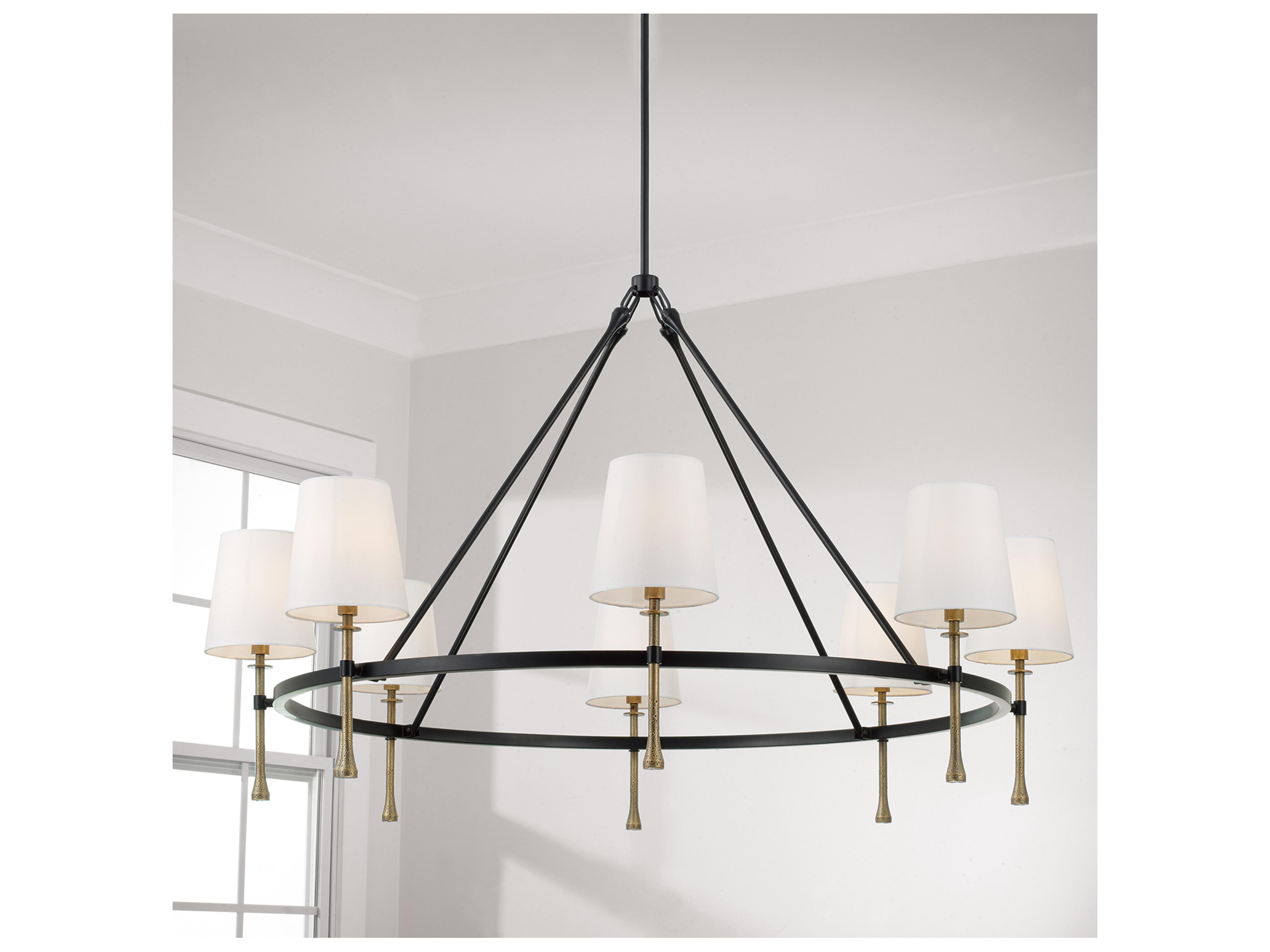 Capital Lighting Hollis 8-light Matte Black With Hammered Gold Candelabra Chandelier