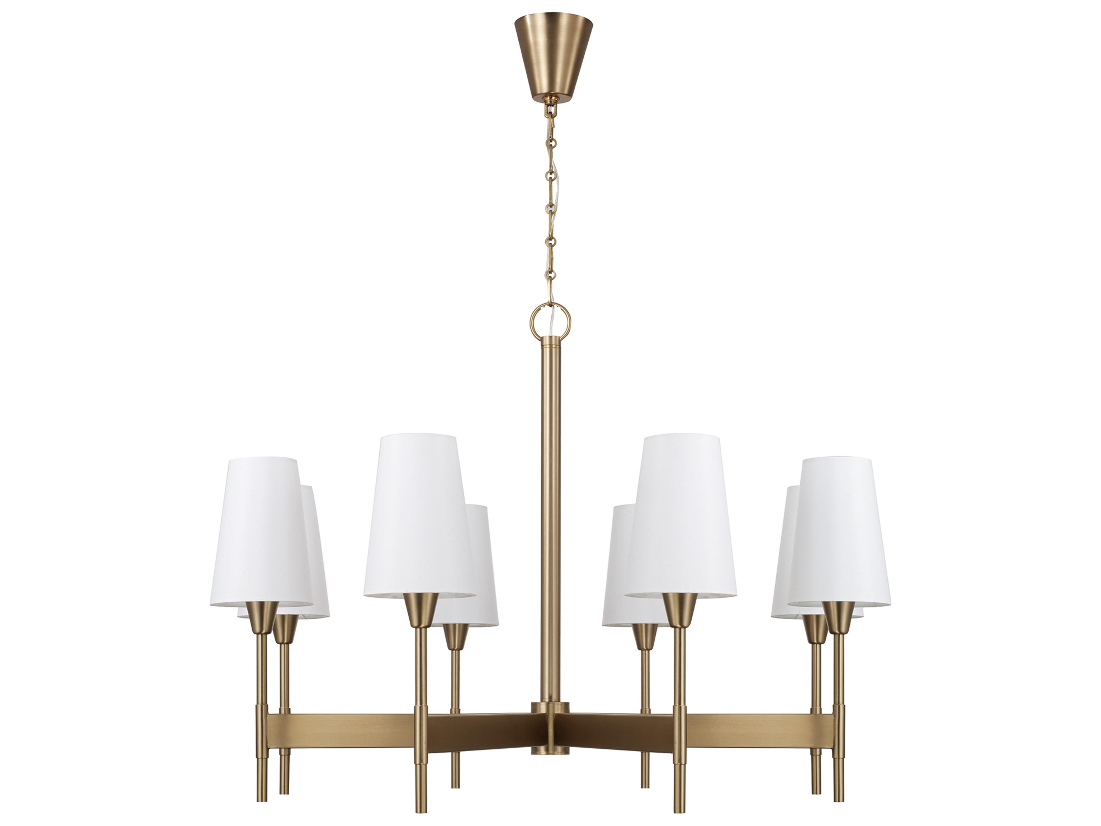 Leland 8-light Aged Brass Candelabra Chandelier