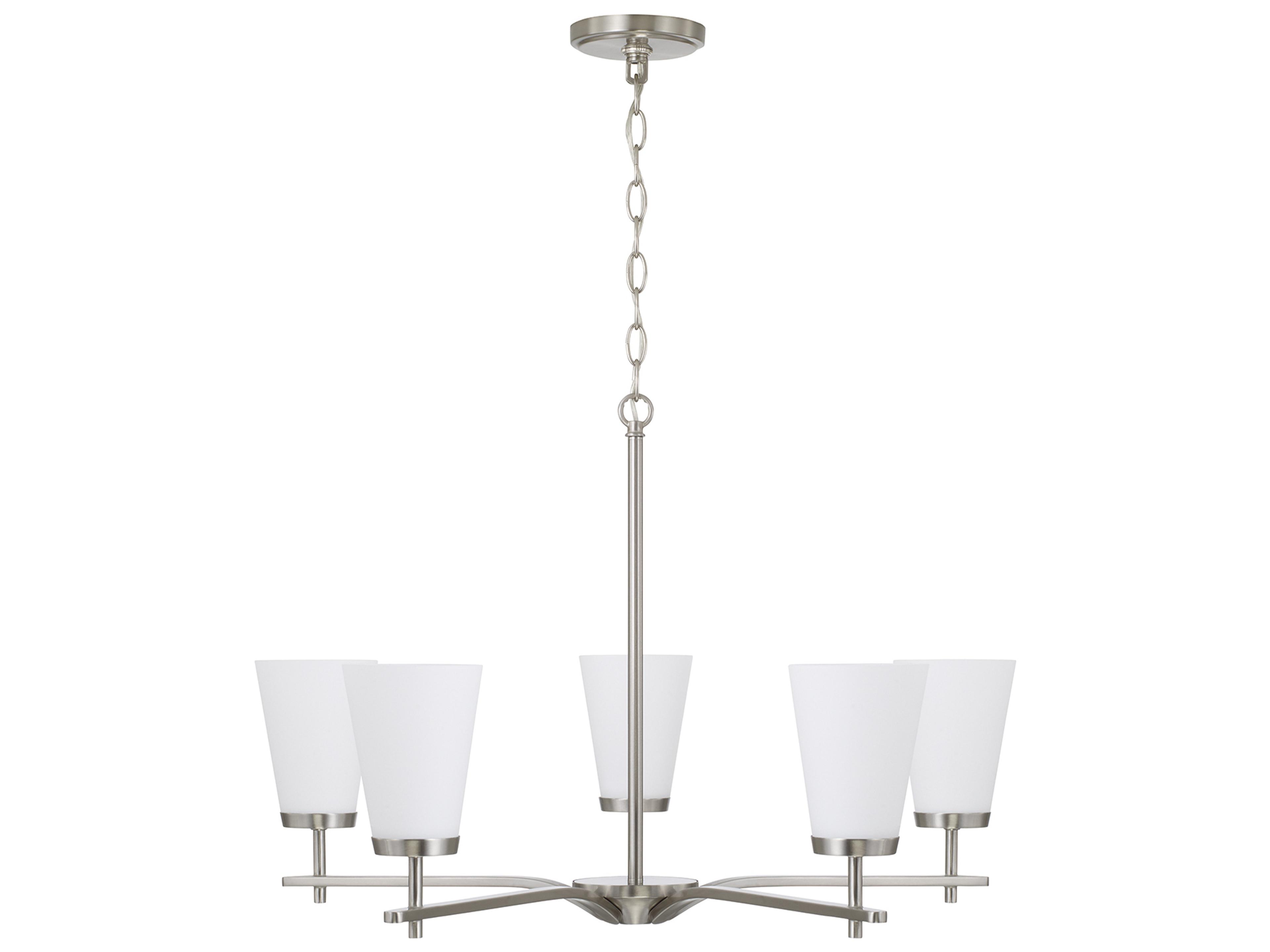 Drake 5-light Brushed Nickel Candelabra Round Chandelier