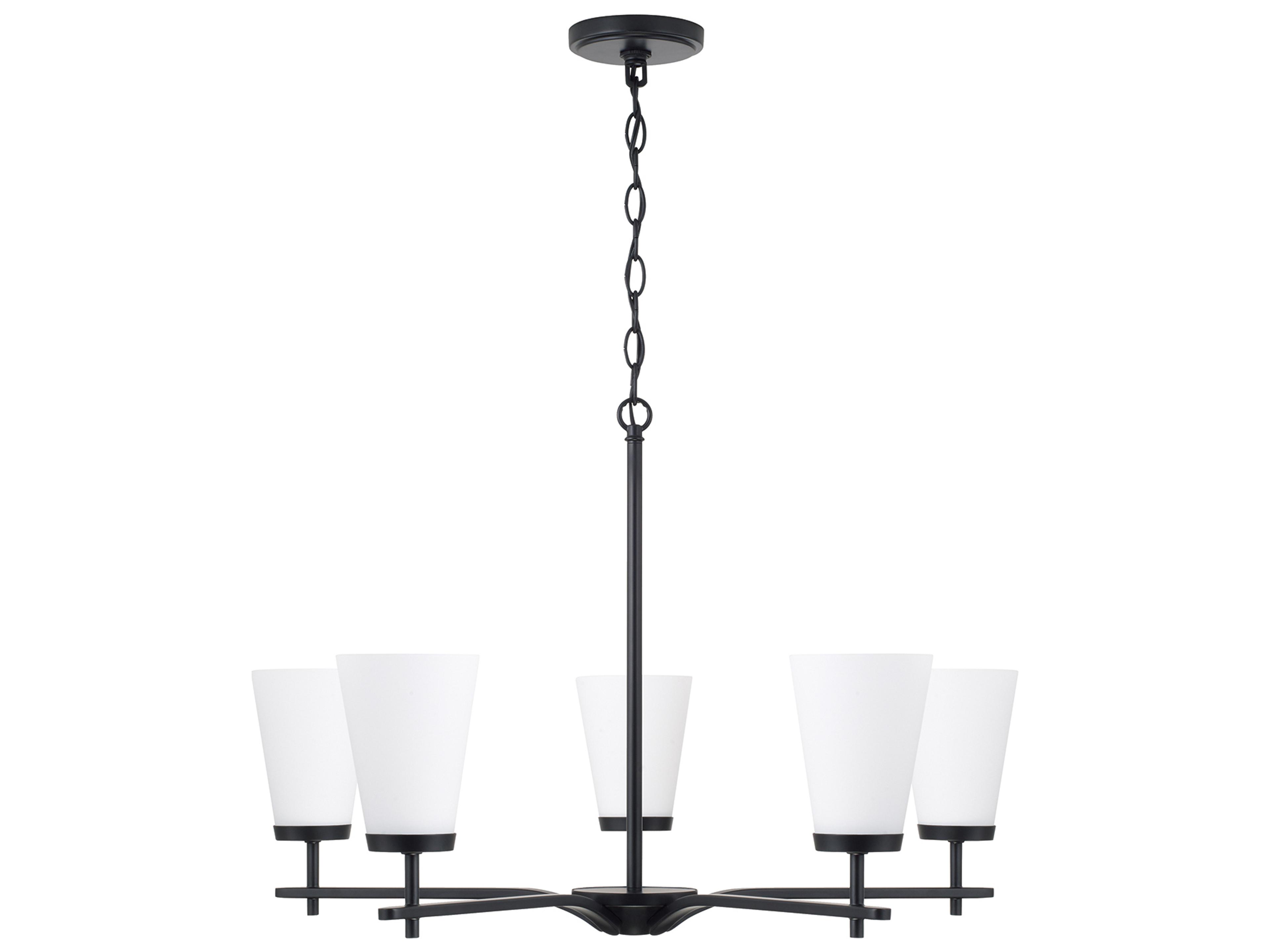 Drake 5-light Matte Black Candelabra Round Chandelier