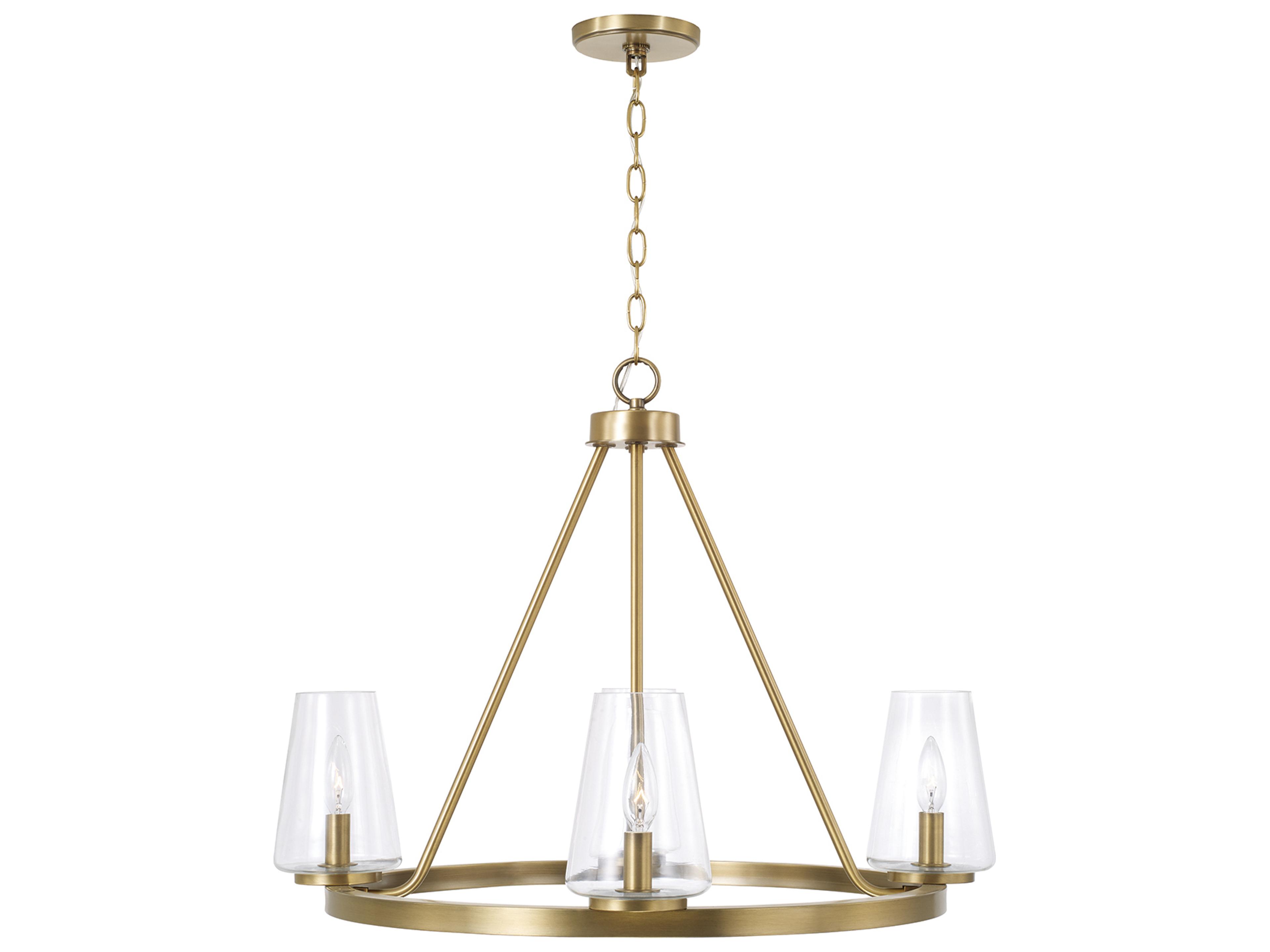 Capital Lighting Aaron 4-light Aged Brass Candelabra Round Chandelier