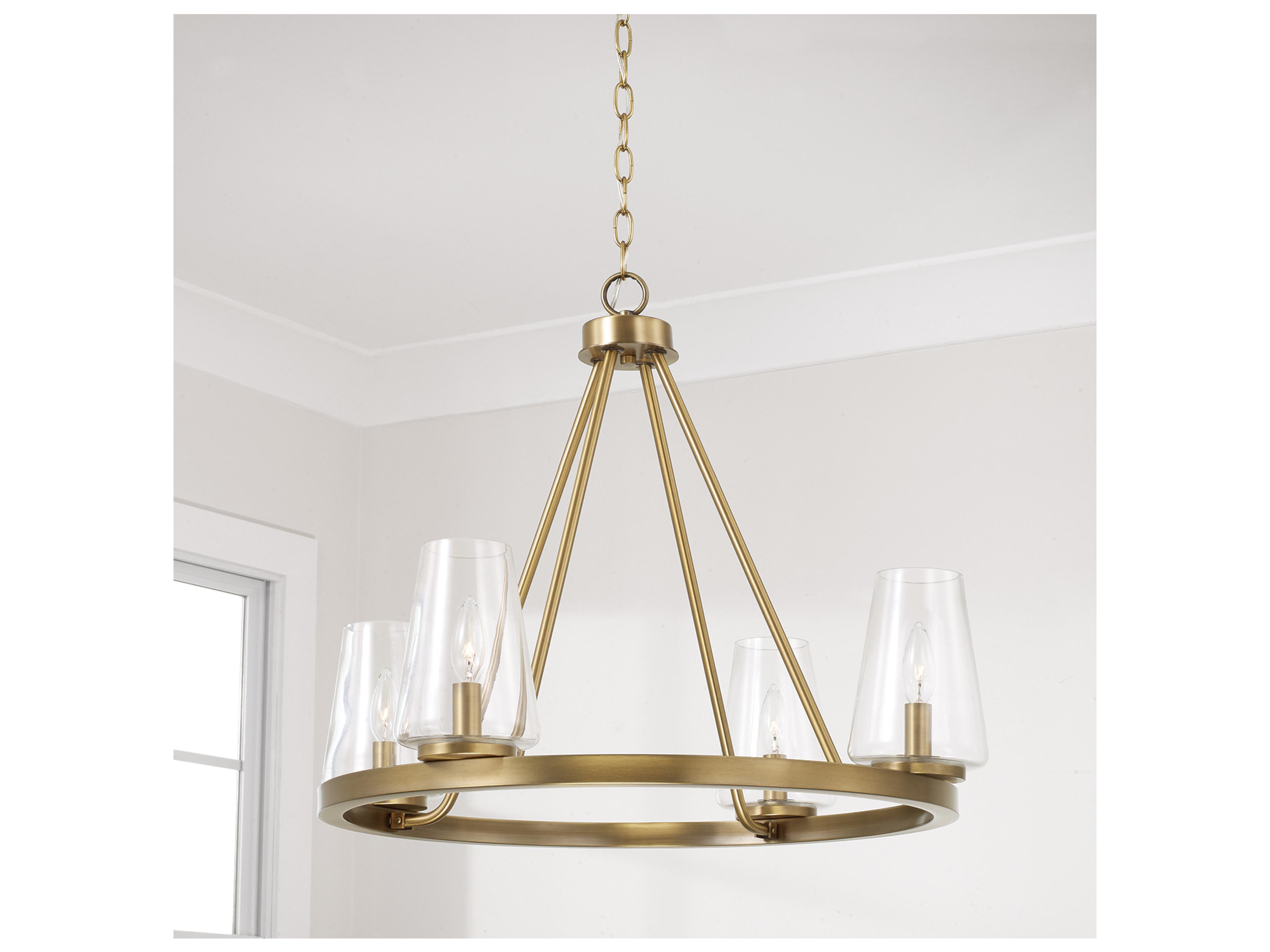 Capital Lighting Aaron 4-light Aged Brass Candelabra Round Chandelier