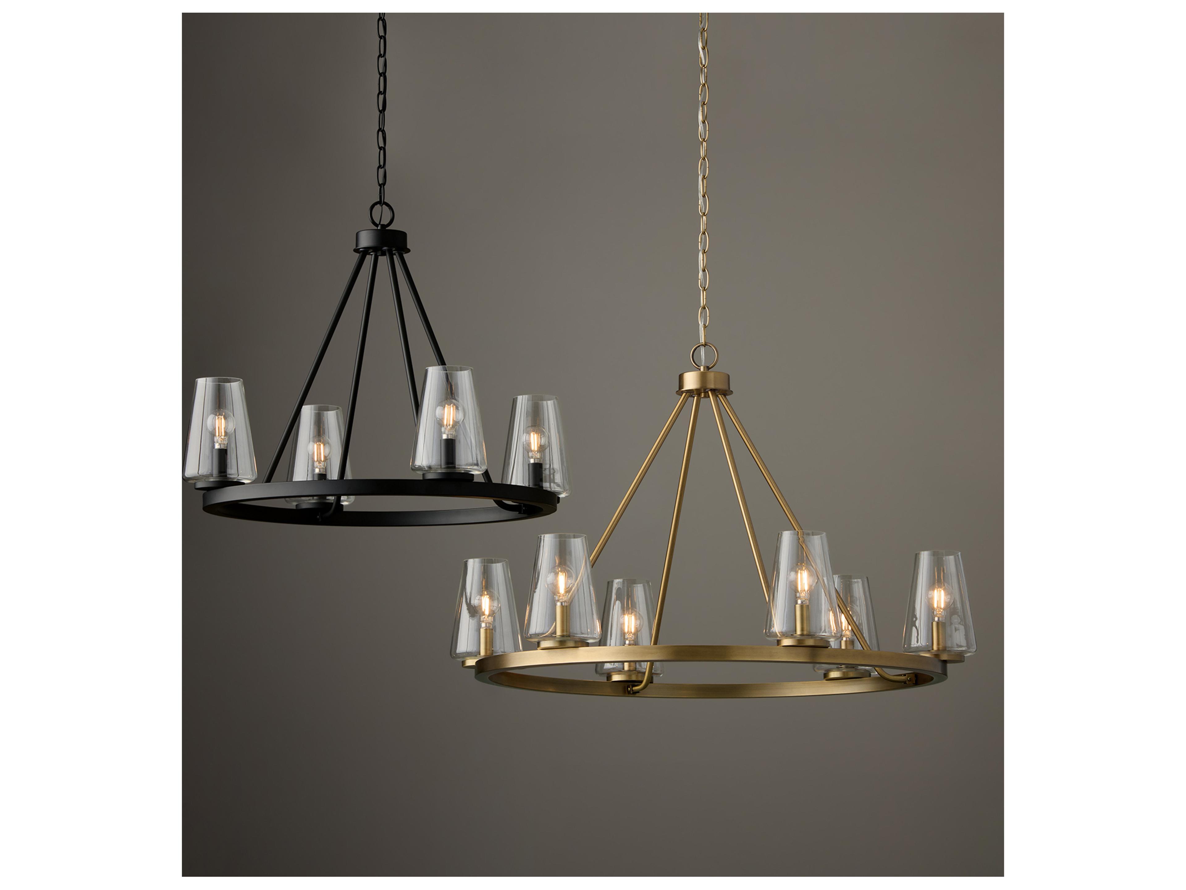 Capital Lighting Aaron 4-light Matte Black Candelabra Round Chandelier