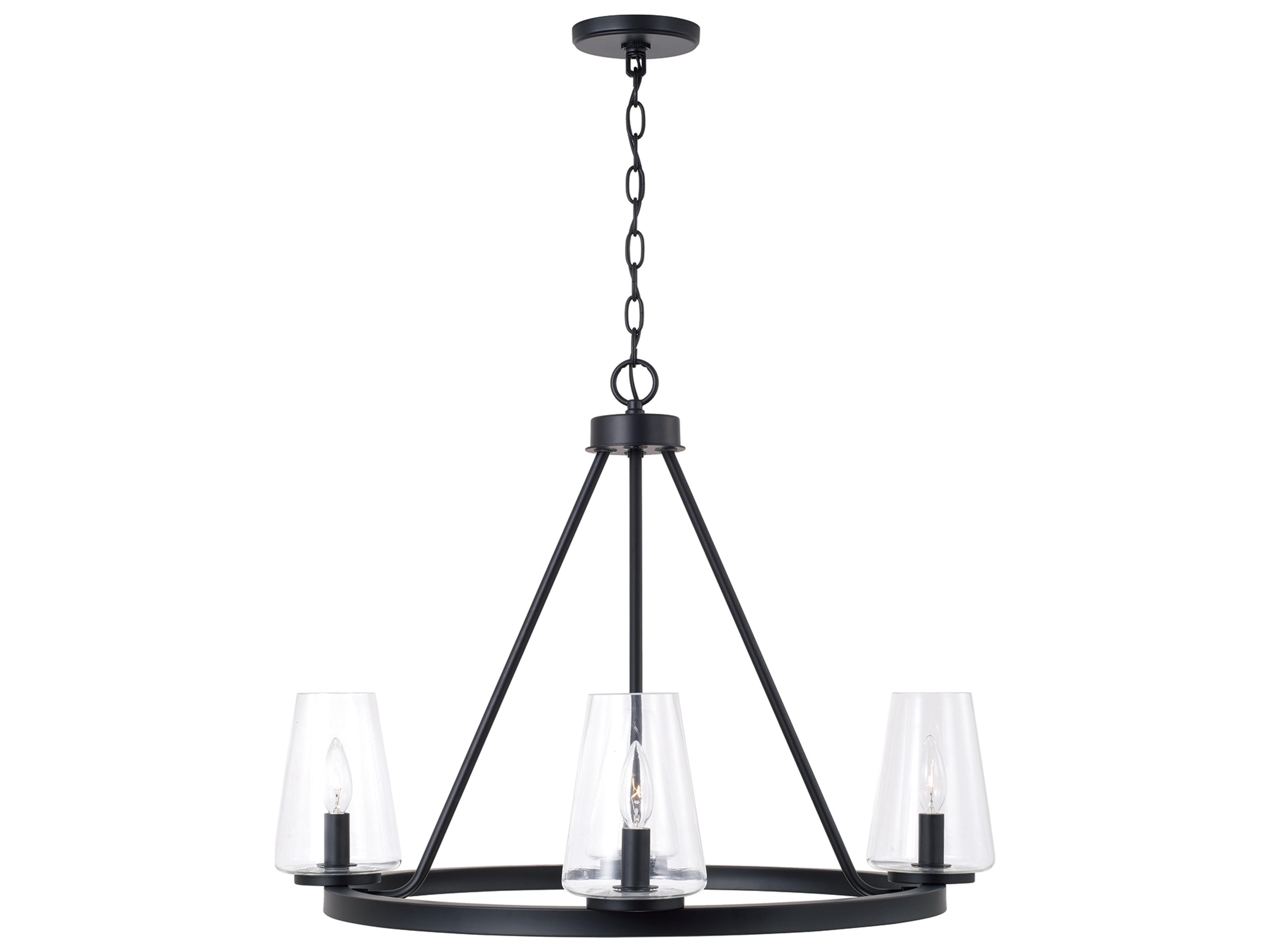 Capital Lighting Aaron 4-light Matte Black Candelabra Round Chandelier