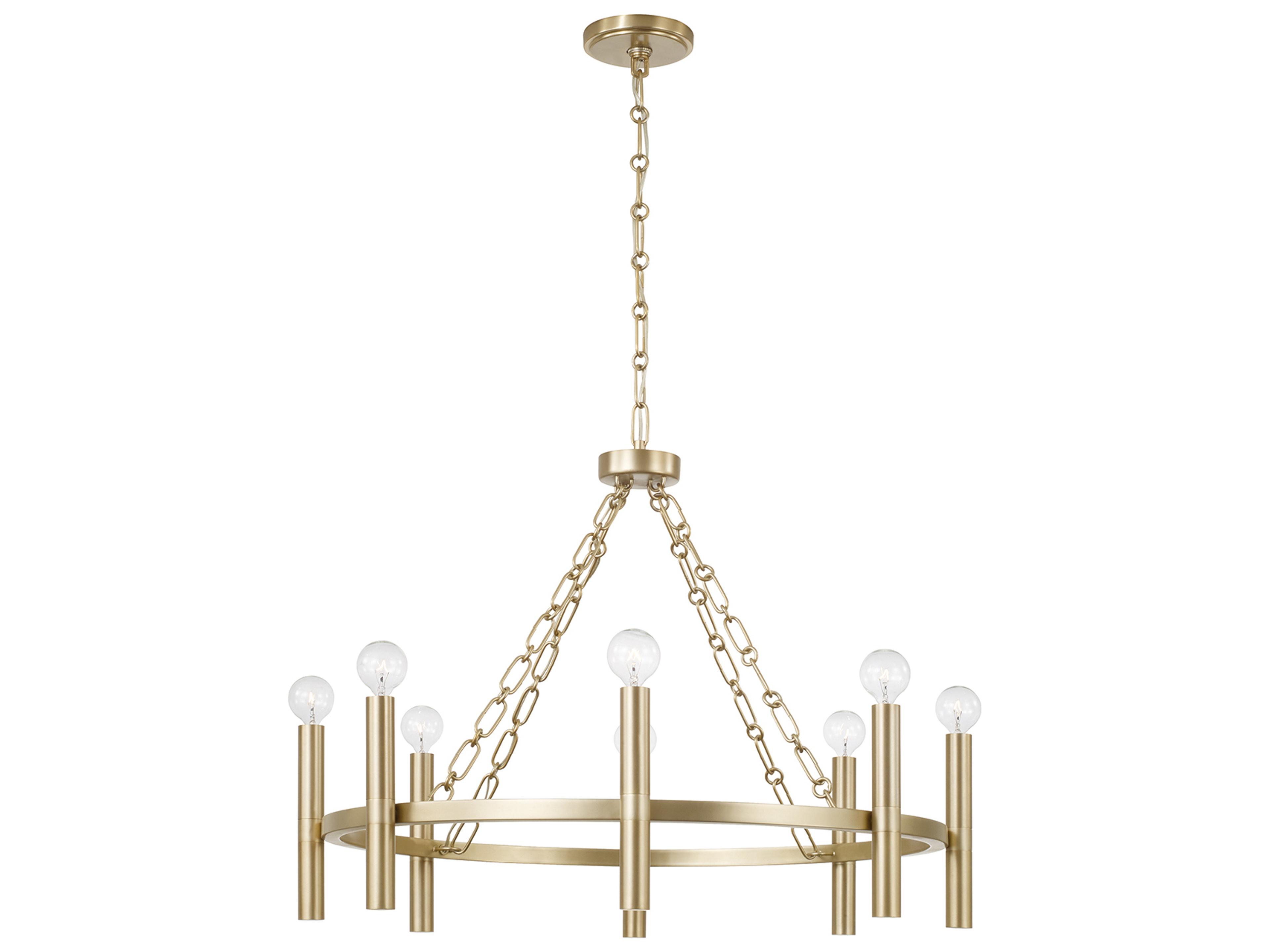 Winton 8-light Matte Brass Candelabra Round Chandelier