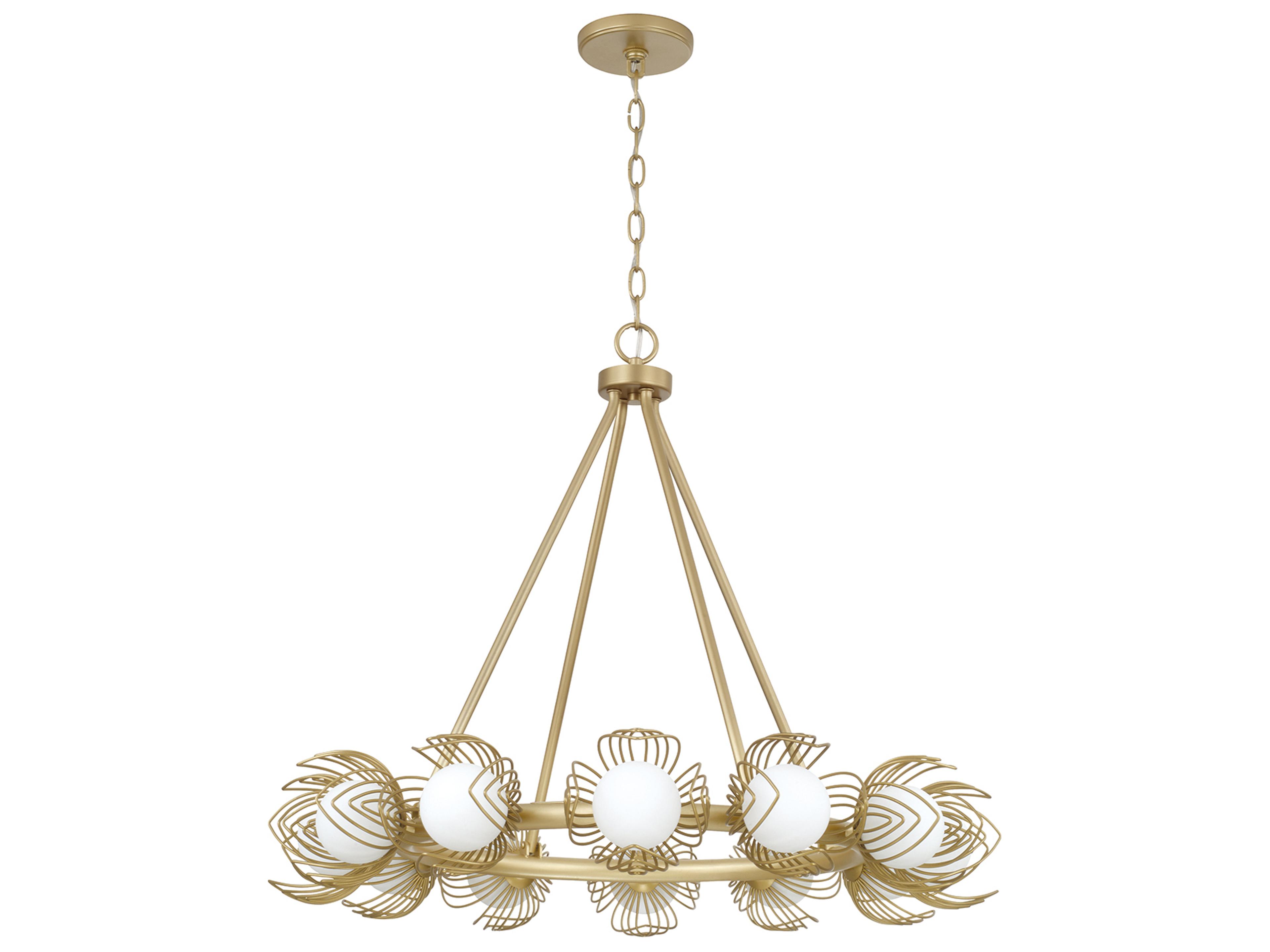 Flora 12-light Buffed Gold Globe Round Chandelier