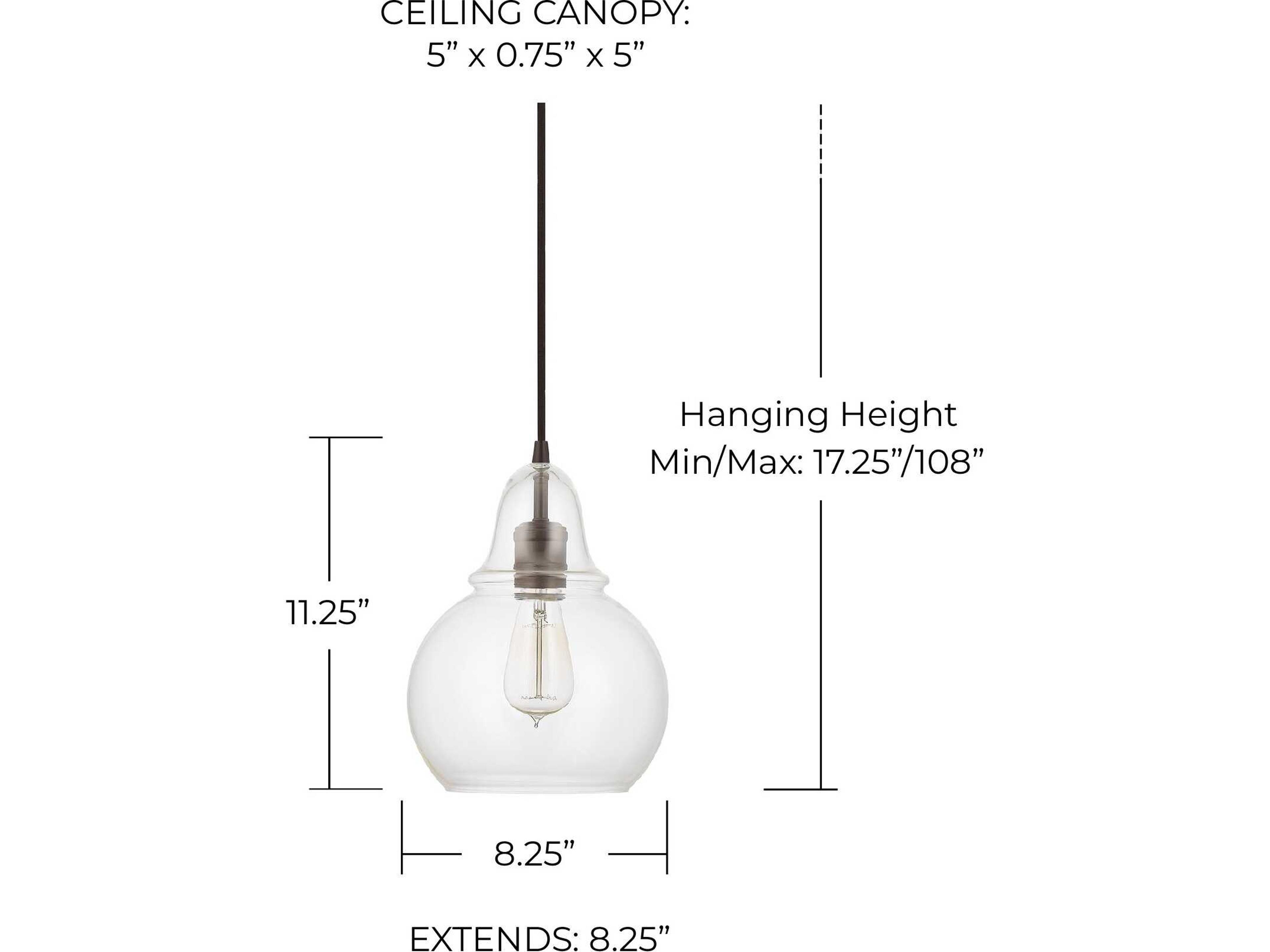 Capital Lighting 1-Light Burnished Bronze Glass Globe Mini Pendant