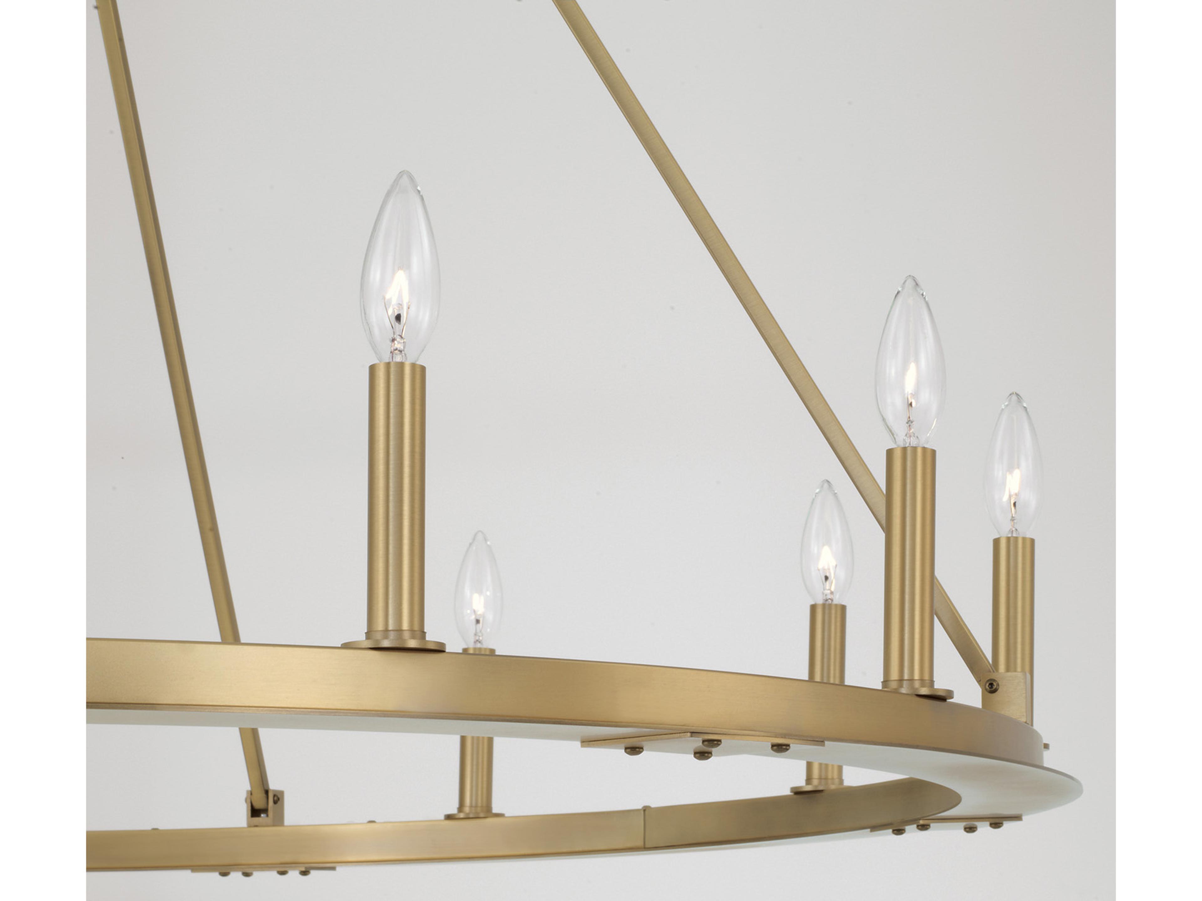 Capital Lighting Pearson 12-Light Aged Brass Candelabra Round Chandelier