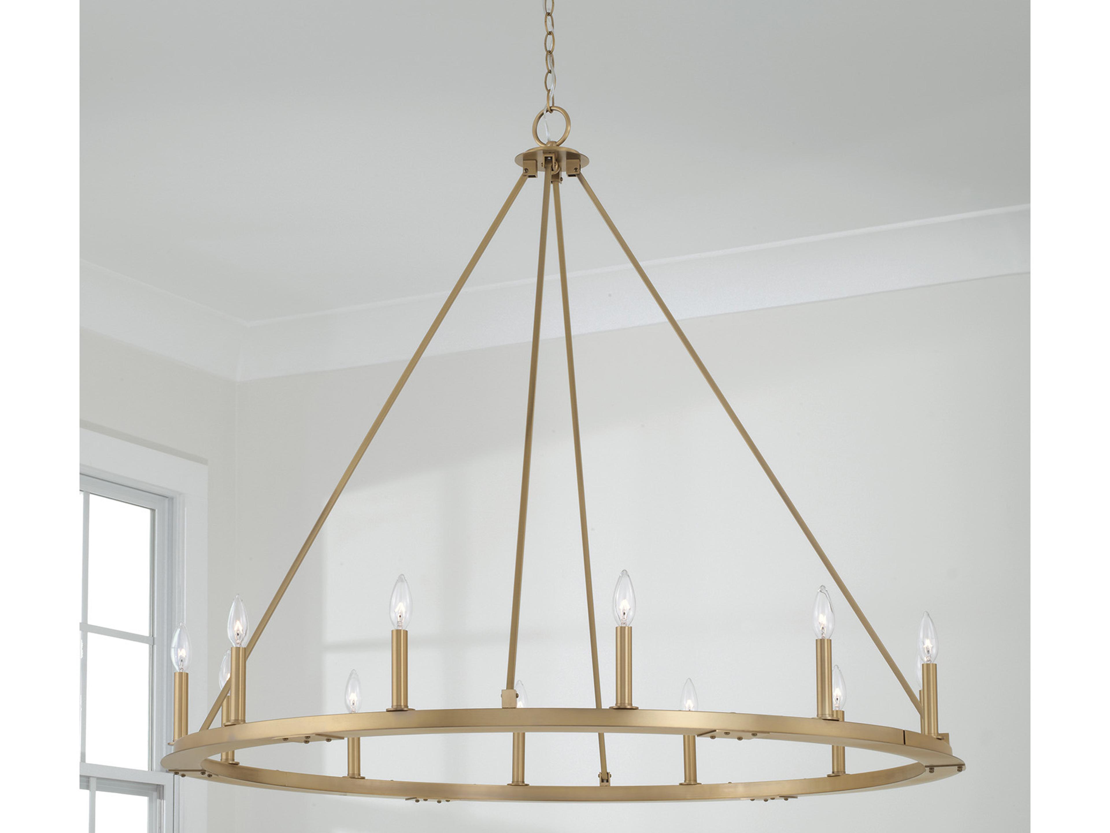 Capital Lighting Pearson 12-Light Aged Brass Candelabra Round Chandelier