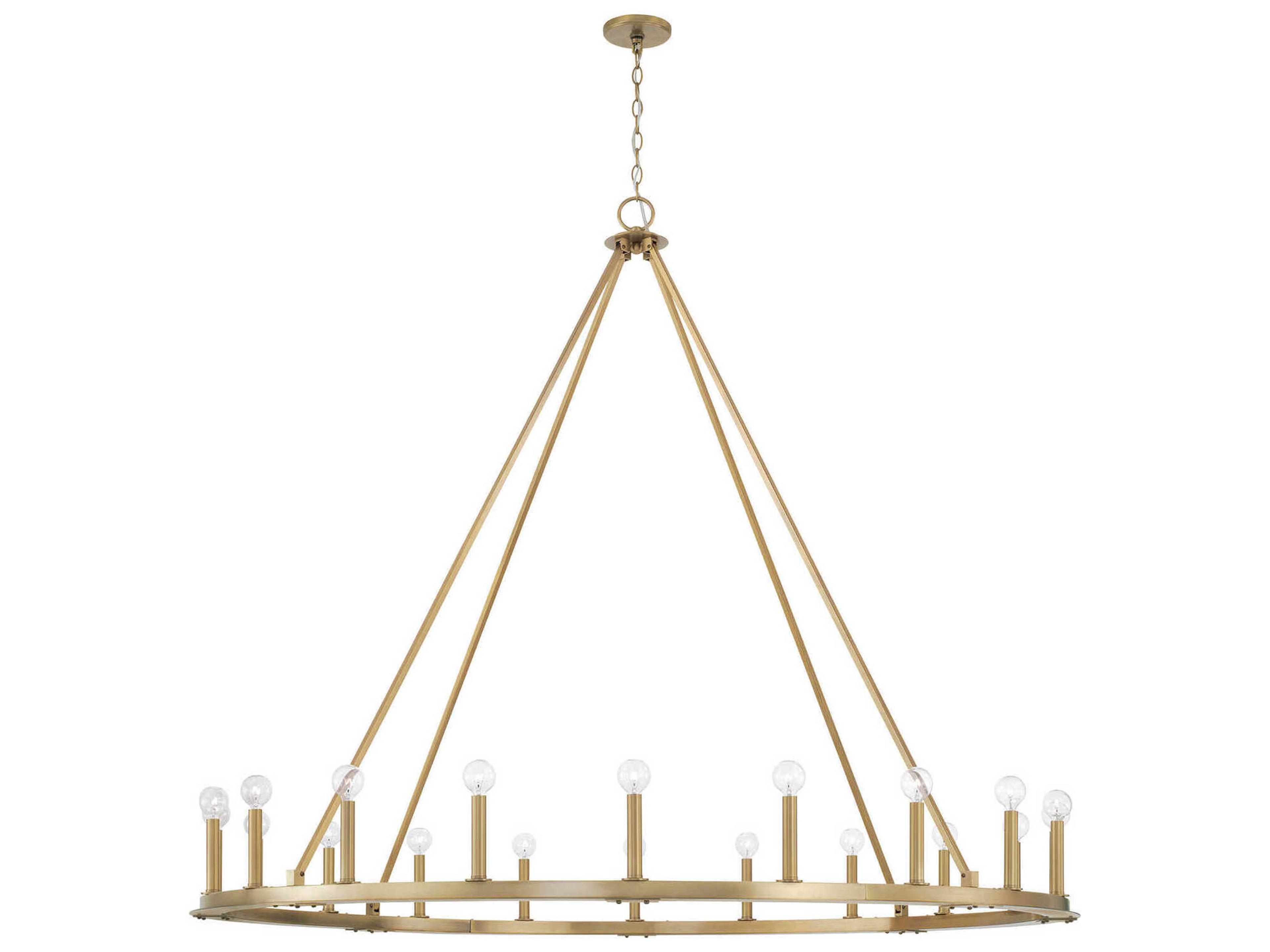 Pearson 20-Light Aged Brass Candelabra Round Chandelier