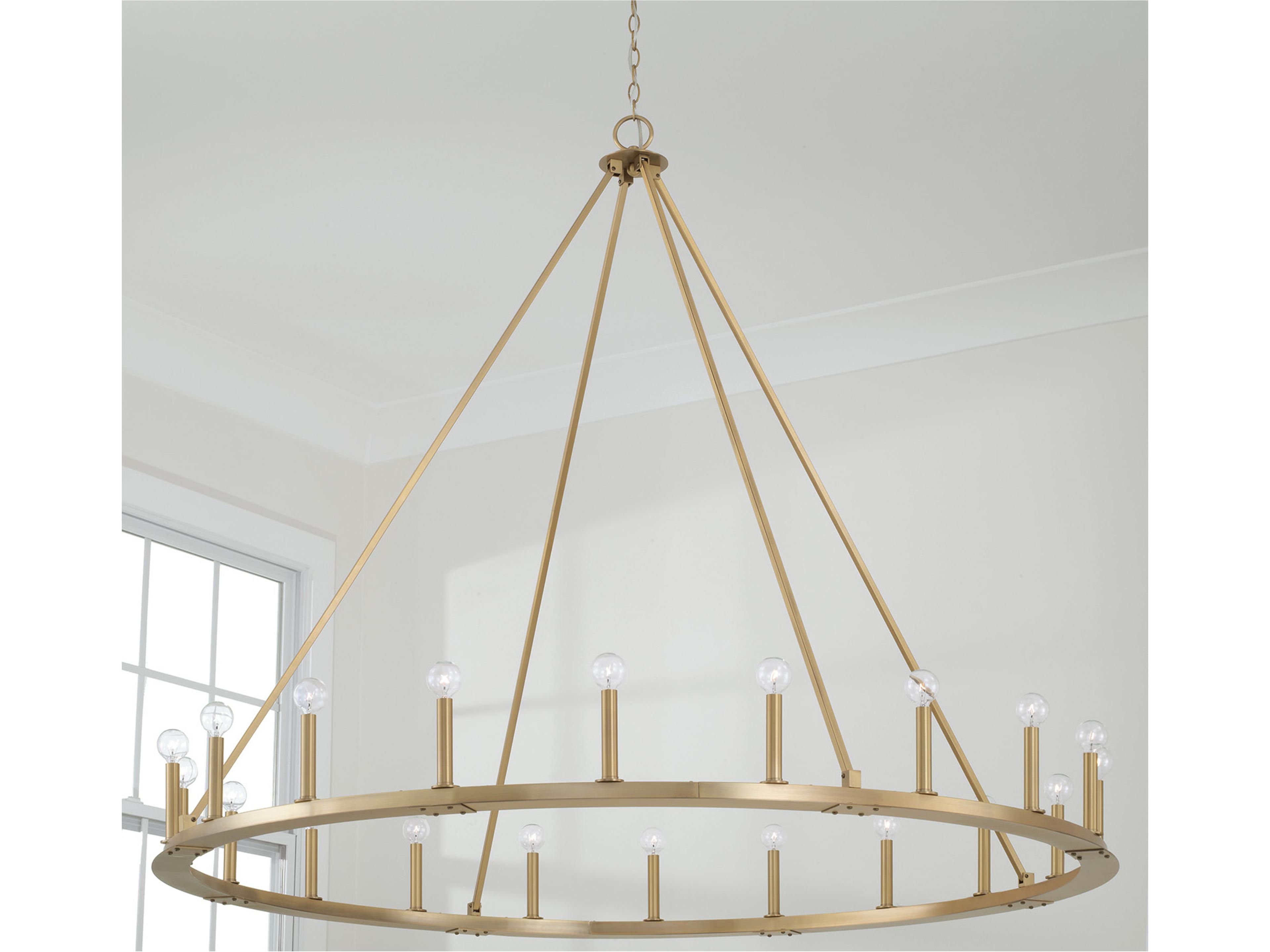 Capital Lighting Pearson 20-Light Aged Brass Candelabra Round Chandelier