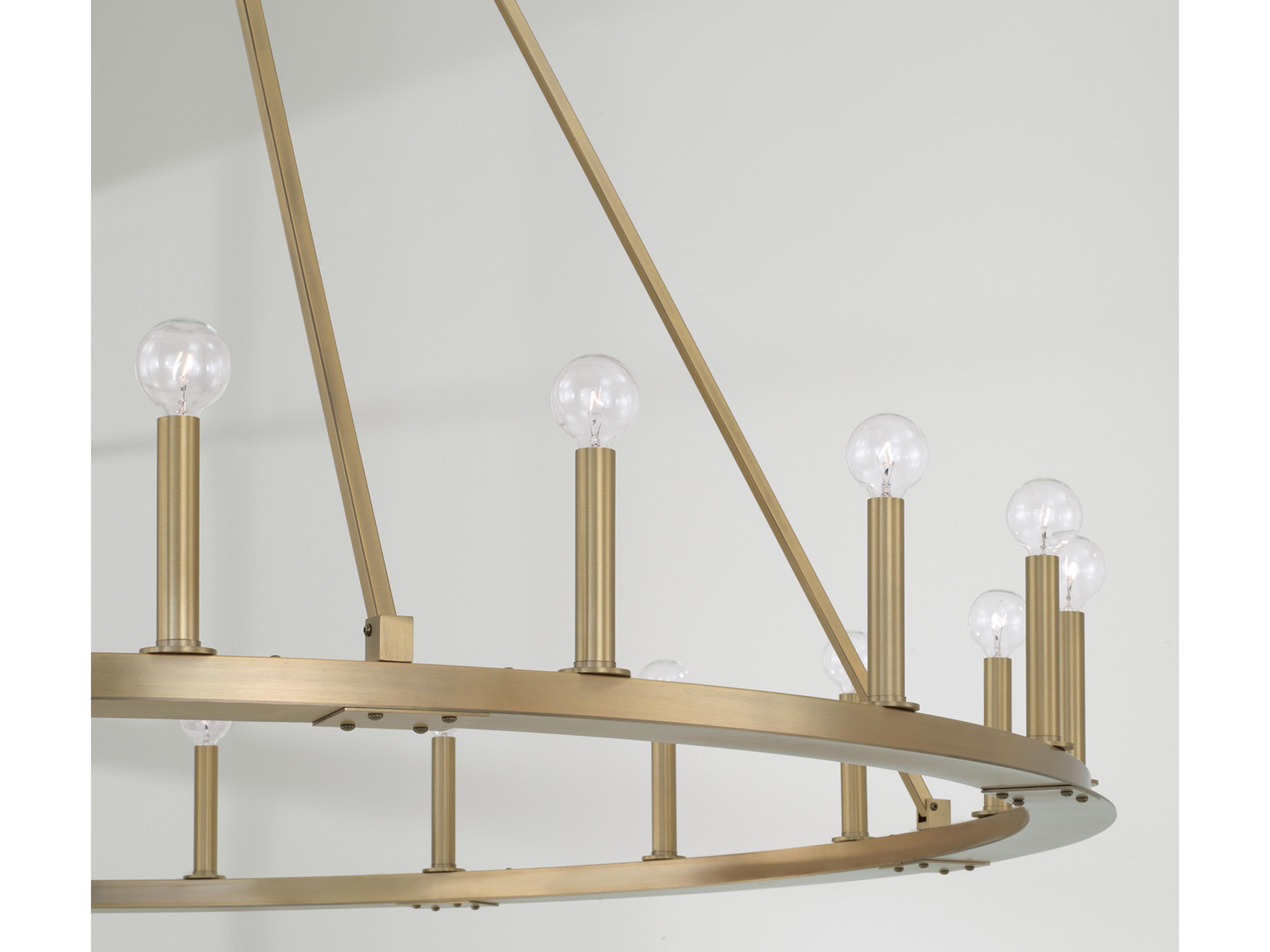 Capital Lighting Pearson 20-Light Aged Brass Candelabra Round Chandelier