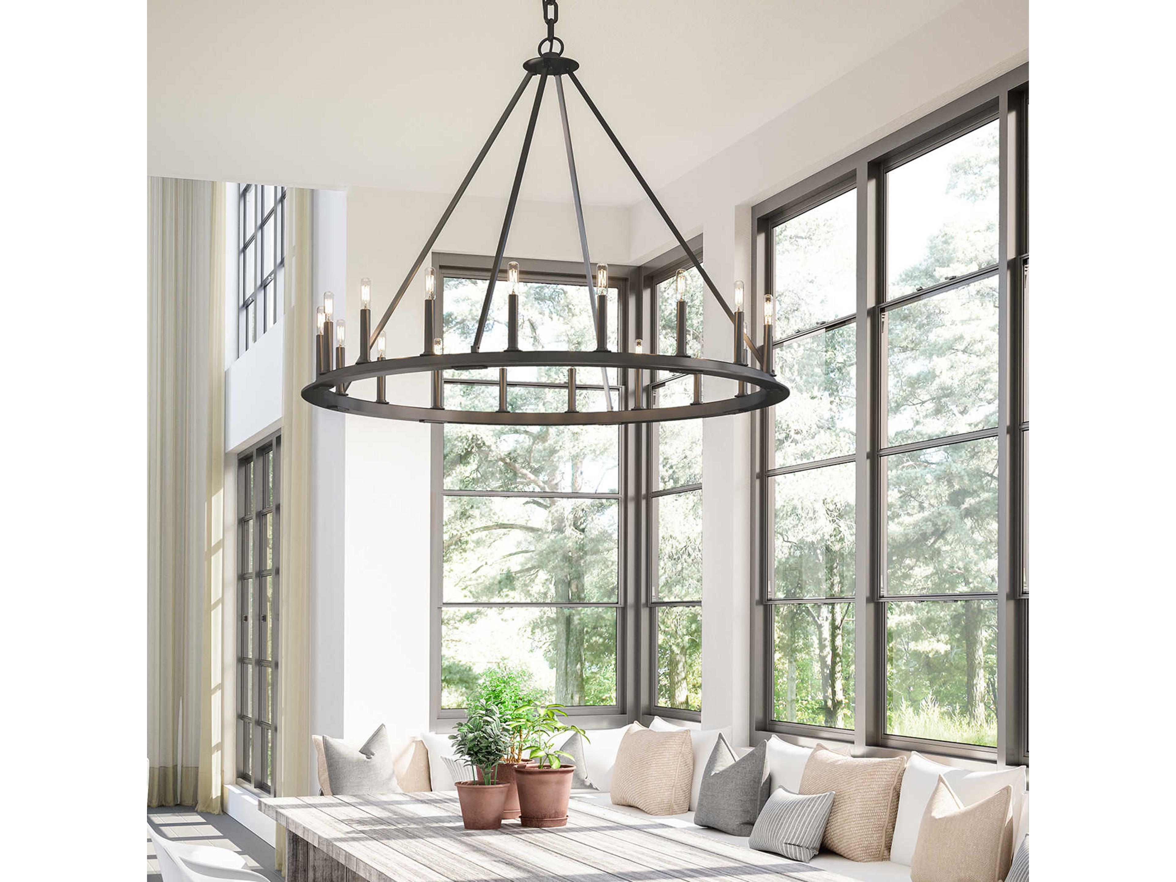 Capital Lighting Pearson 20-Light Black Iron Candelabra Round Chandelier