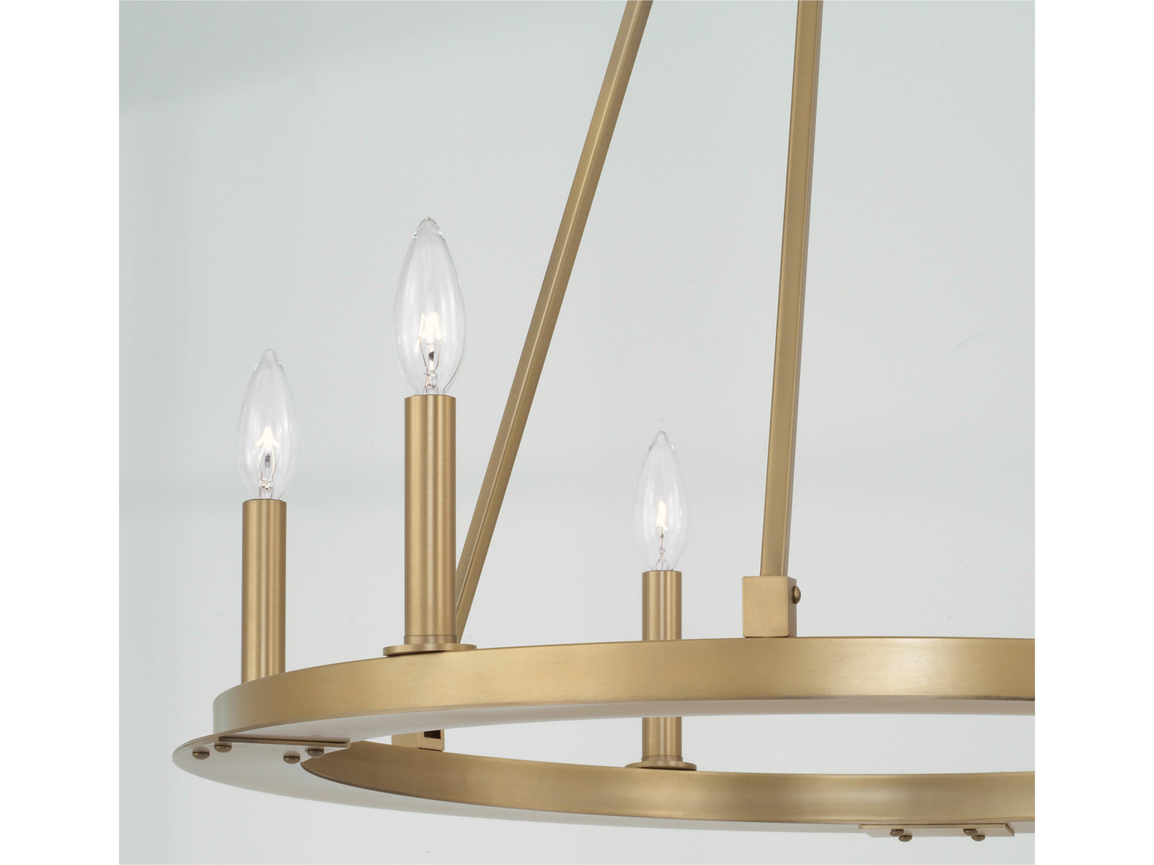 Capital Lighting Pearson 6-Light Aged Brass Candelabra Round Chandelier