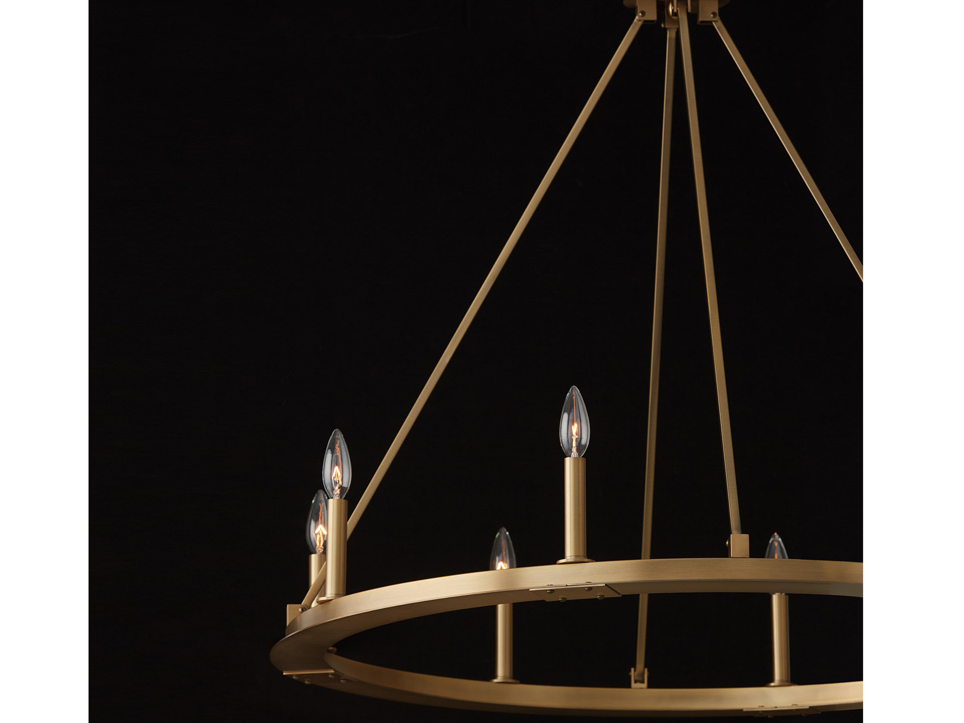 Capital Lighting Pearson 8-Light Aged Brass Candelabra Round Chandelier