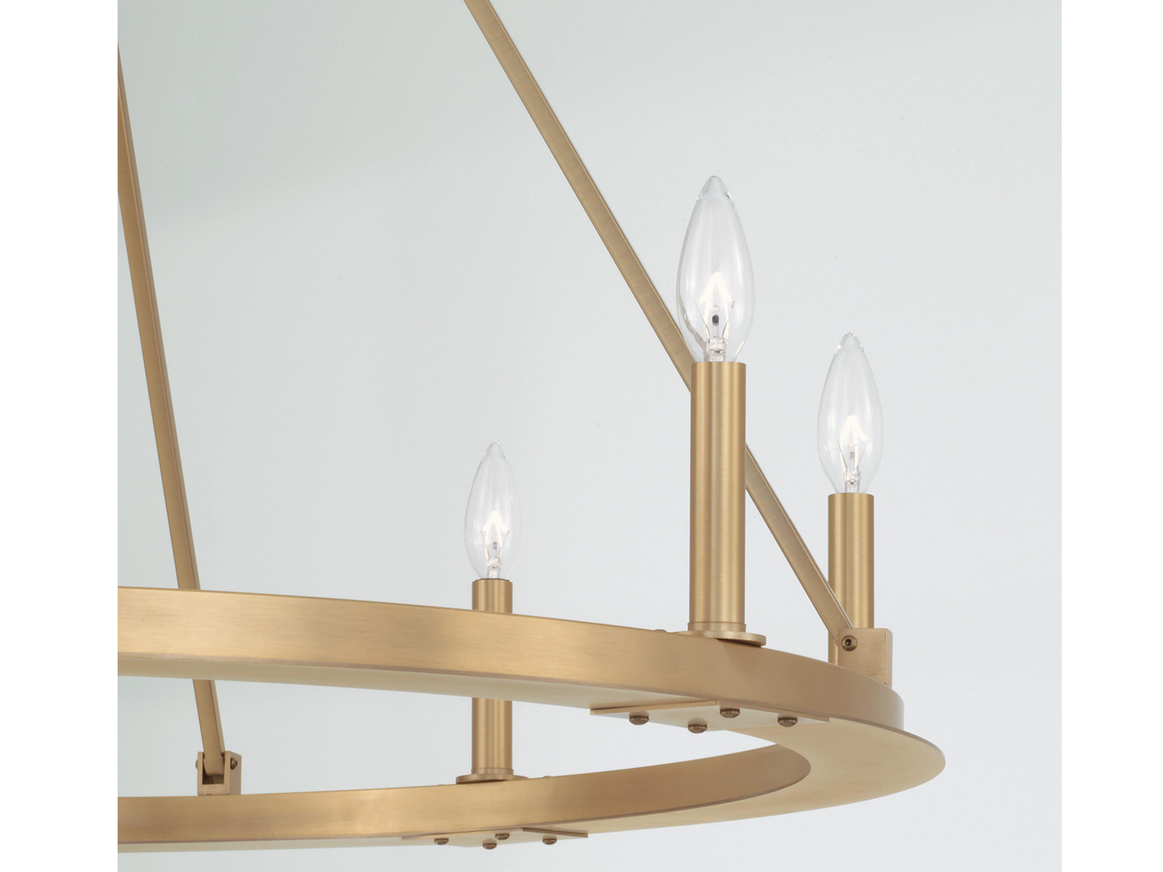 Capital Lighting Pearson 8-Light Aged Brass Candelabra Round Chandelier